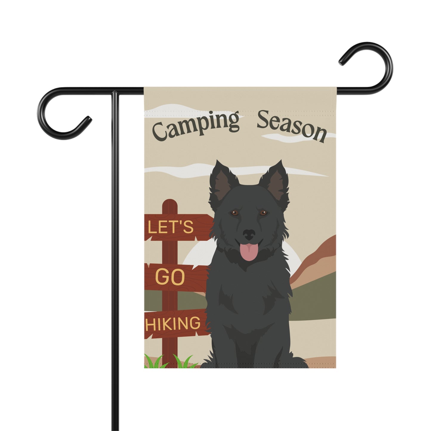 Mudi Dog Camping Garden Flag