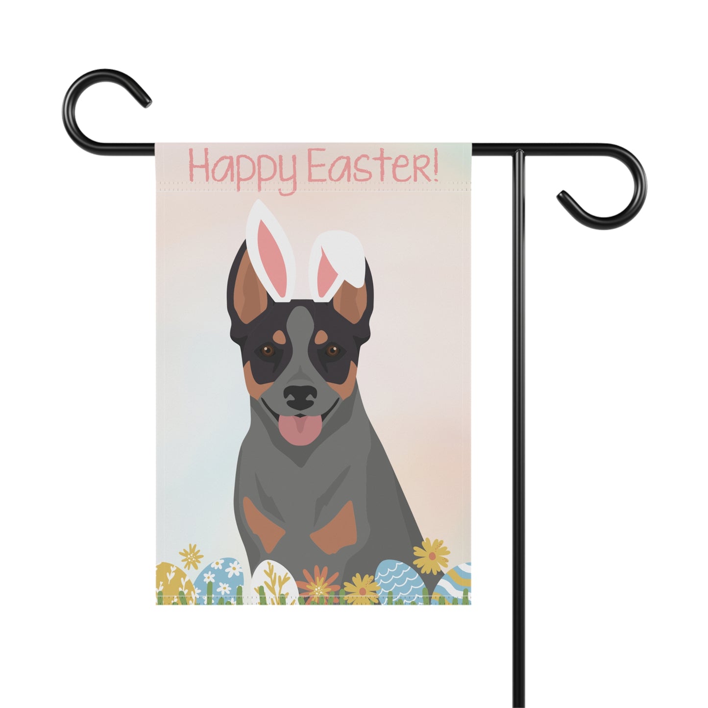 Australian Stumpy Tail Cattle Dog Happy Easter Garden Flag