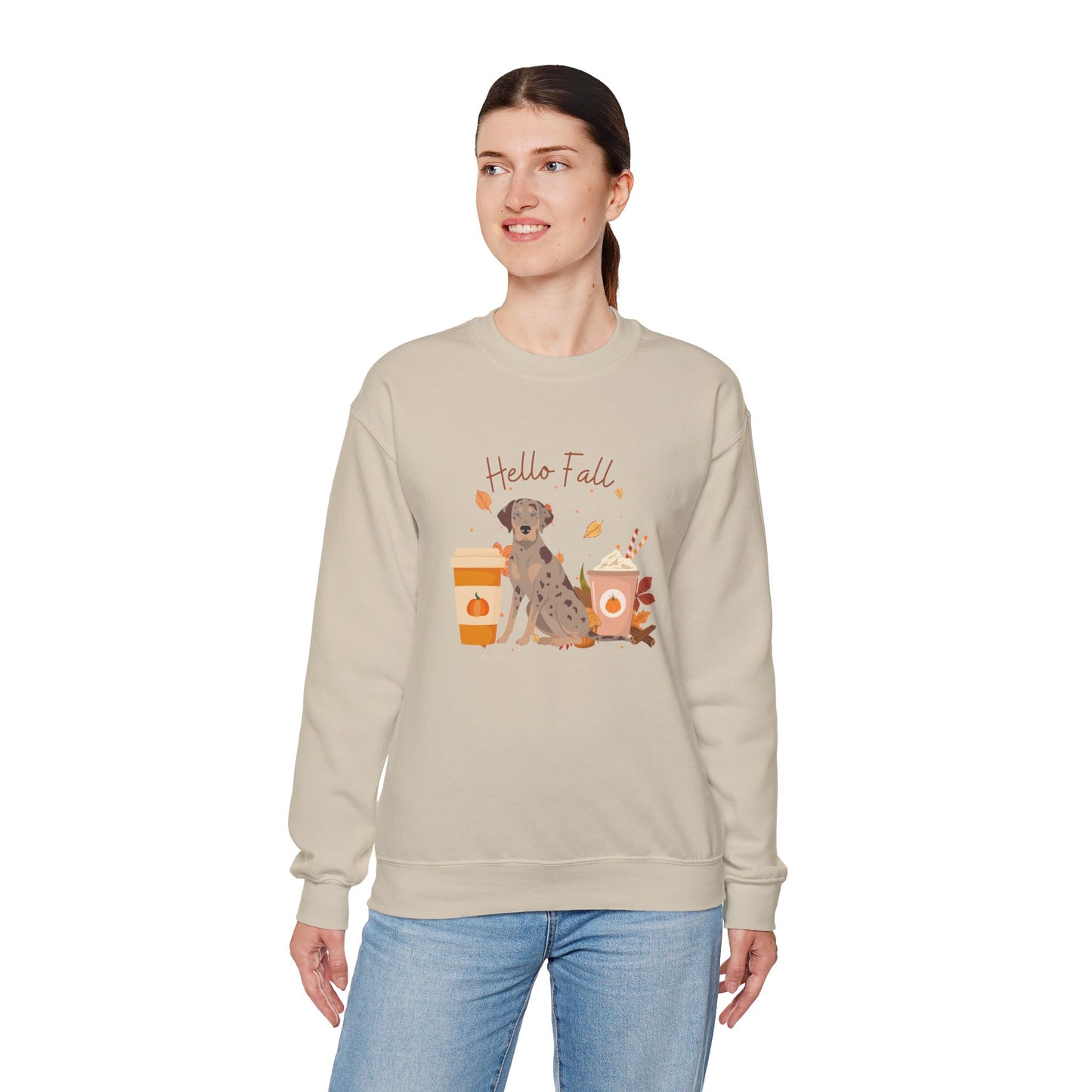 Catahoula Leopard Dog Fall Halloween Unisex Heavy Blend Crewneck Sweatshirt