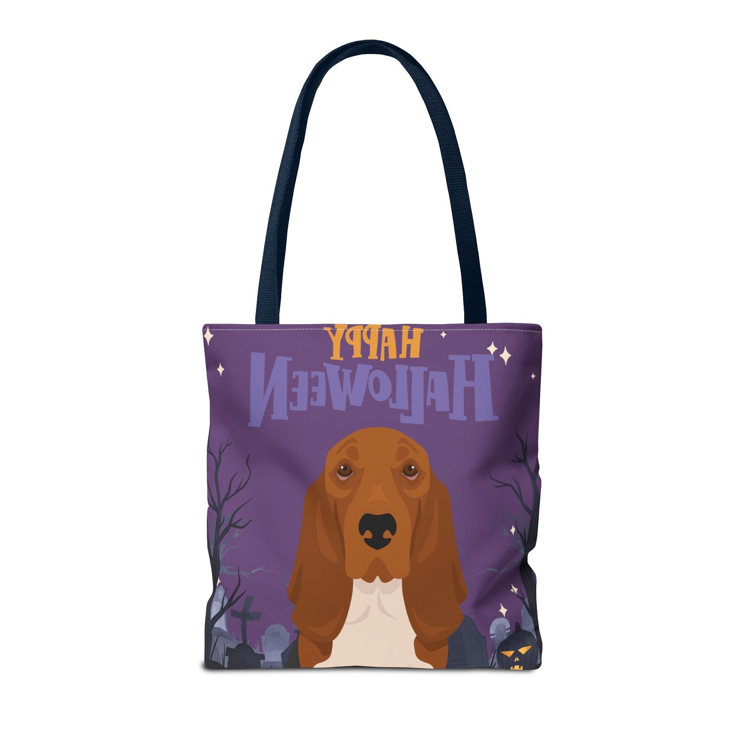 Basset Hound Dog Happy Halloween Tote Bag 16x16
