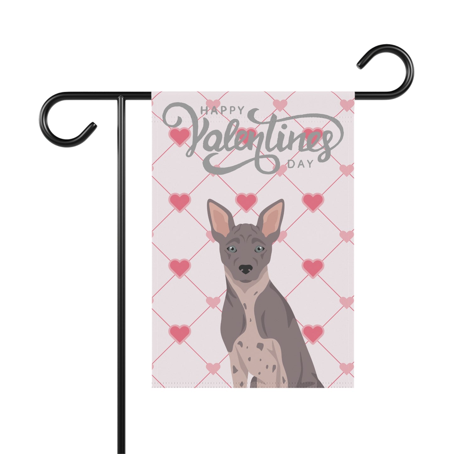 American Hairless Terrier Dog Valentines Day Garden Flag