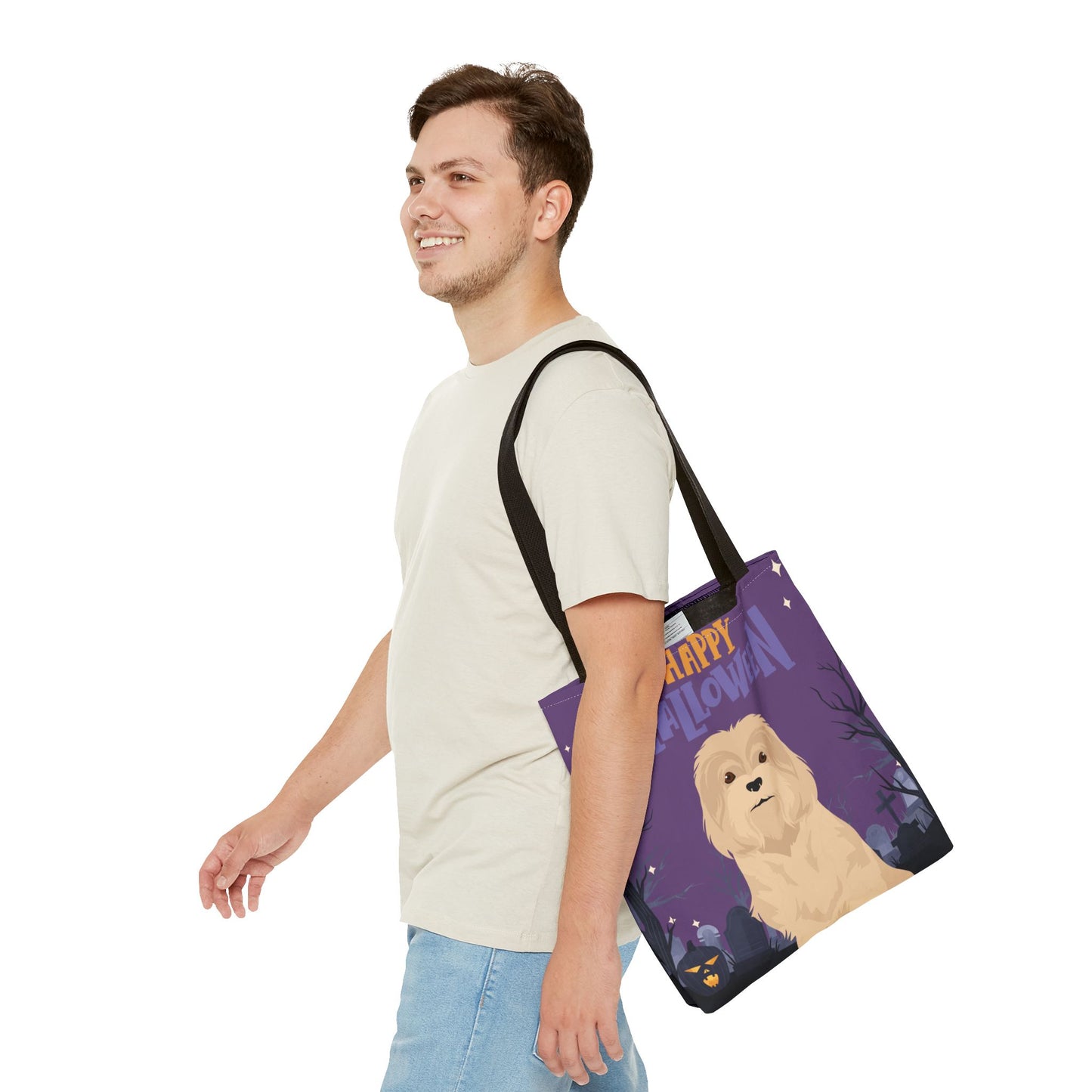 Lowchen Dog Happy Halloween Tote Bag 16x16