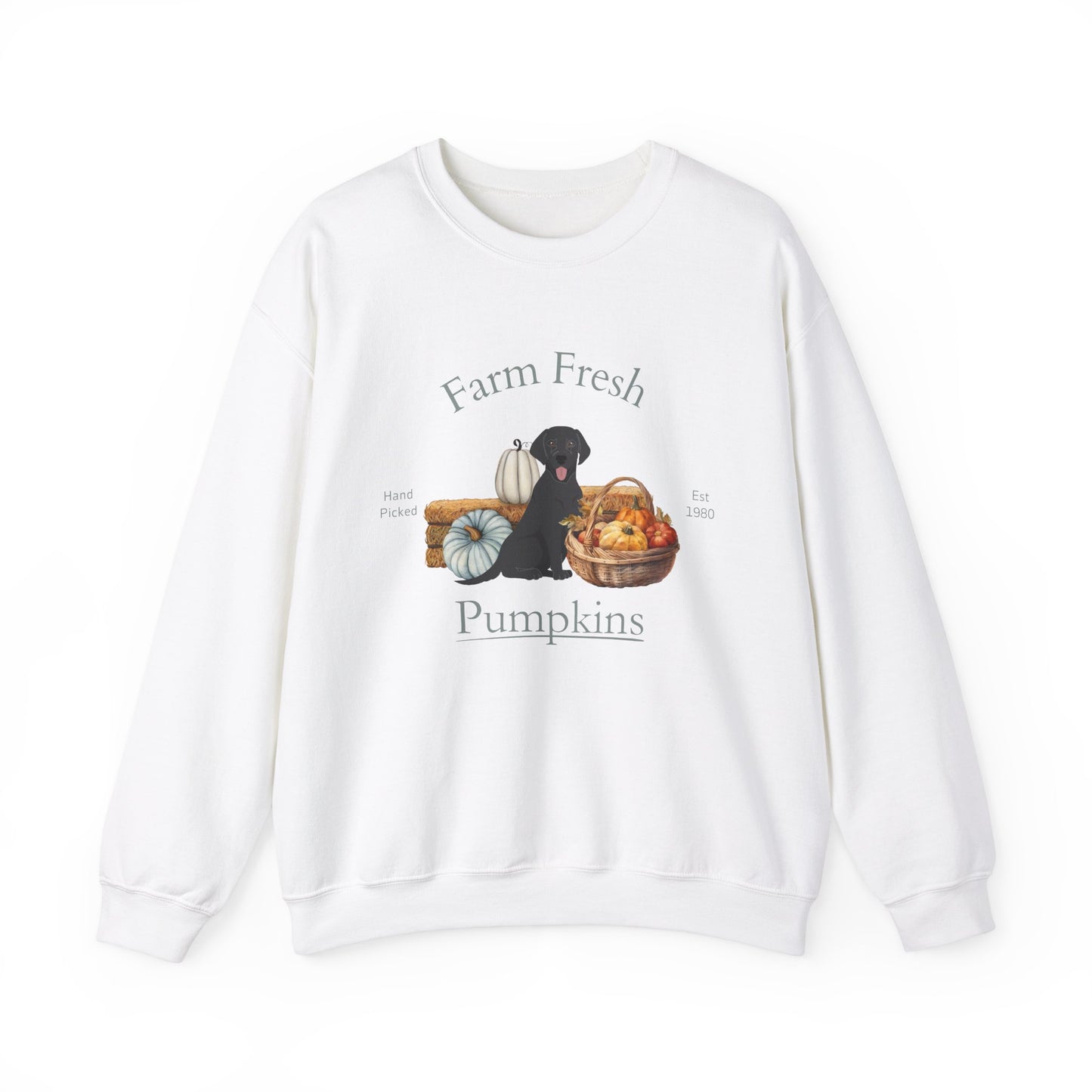 Black Labrador Retriever Dog Fall Halloween Unisex Heavy Blend Crewneck Sweatshirt