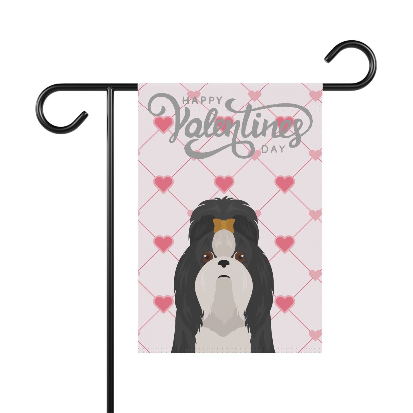 Shih Tzu Dog Valentines Day Garden Flag