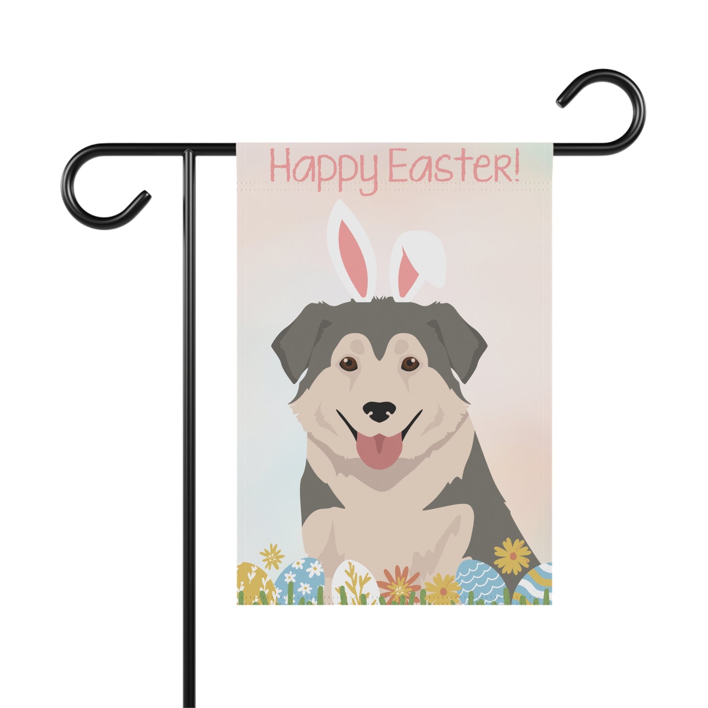 Aidi Dog Happy Easter Garden Flag