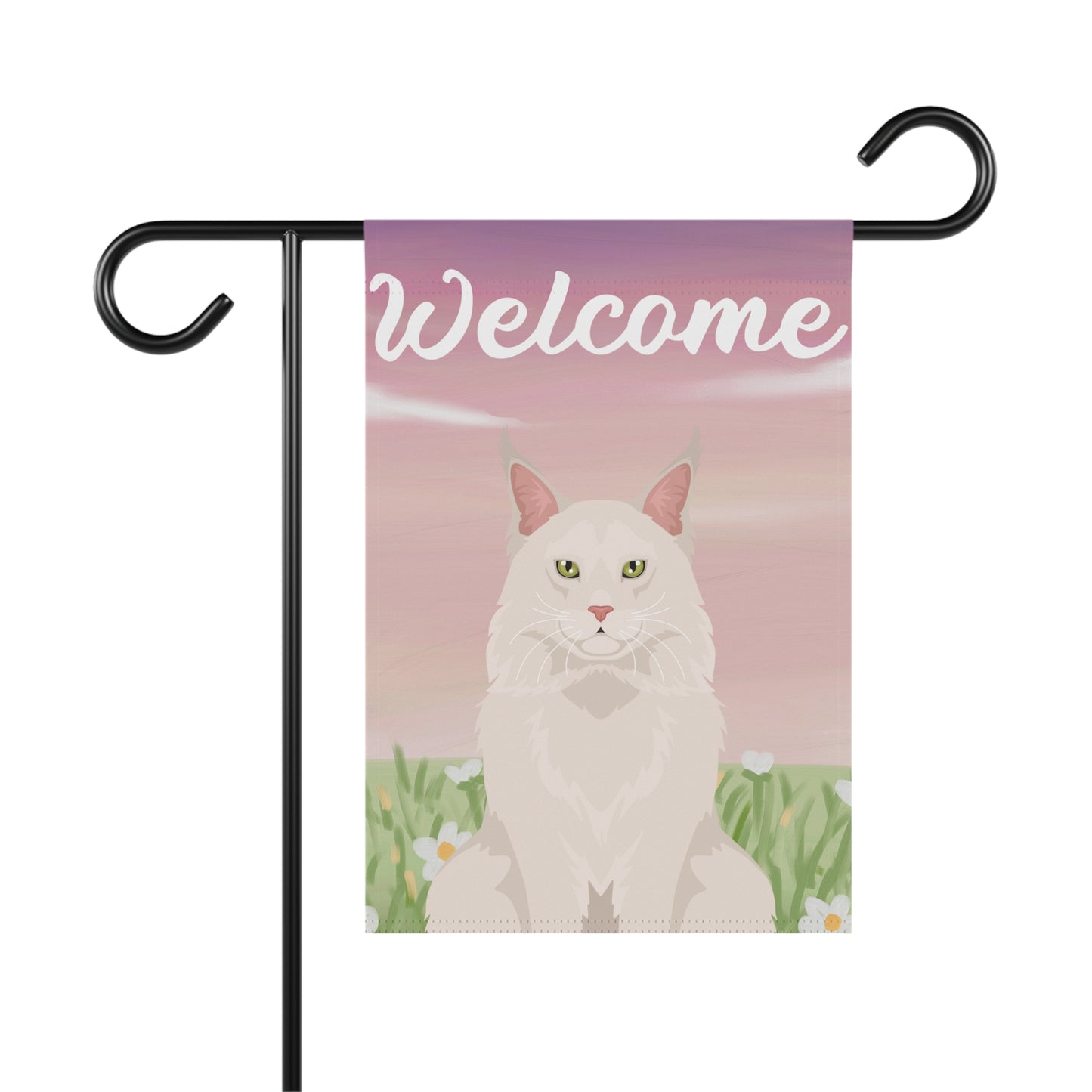 Maine Coon Cat Welcome Garden Flag
