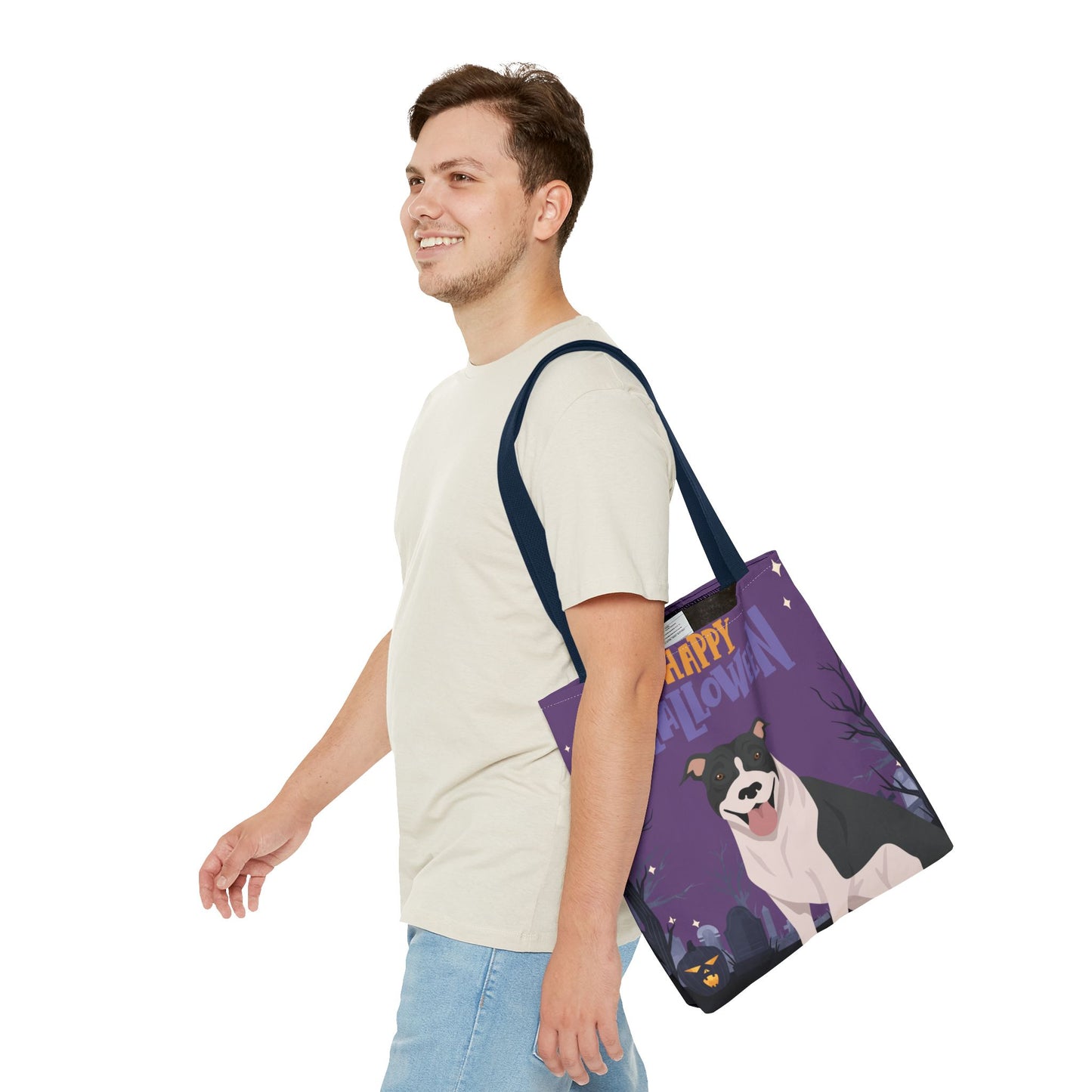 Pit Bull Dog Happy Halloween Tote Bag 16x16