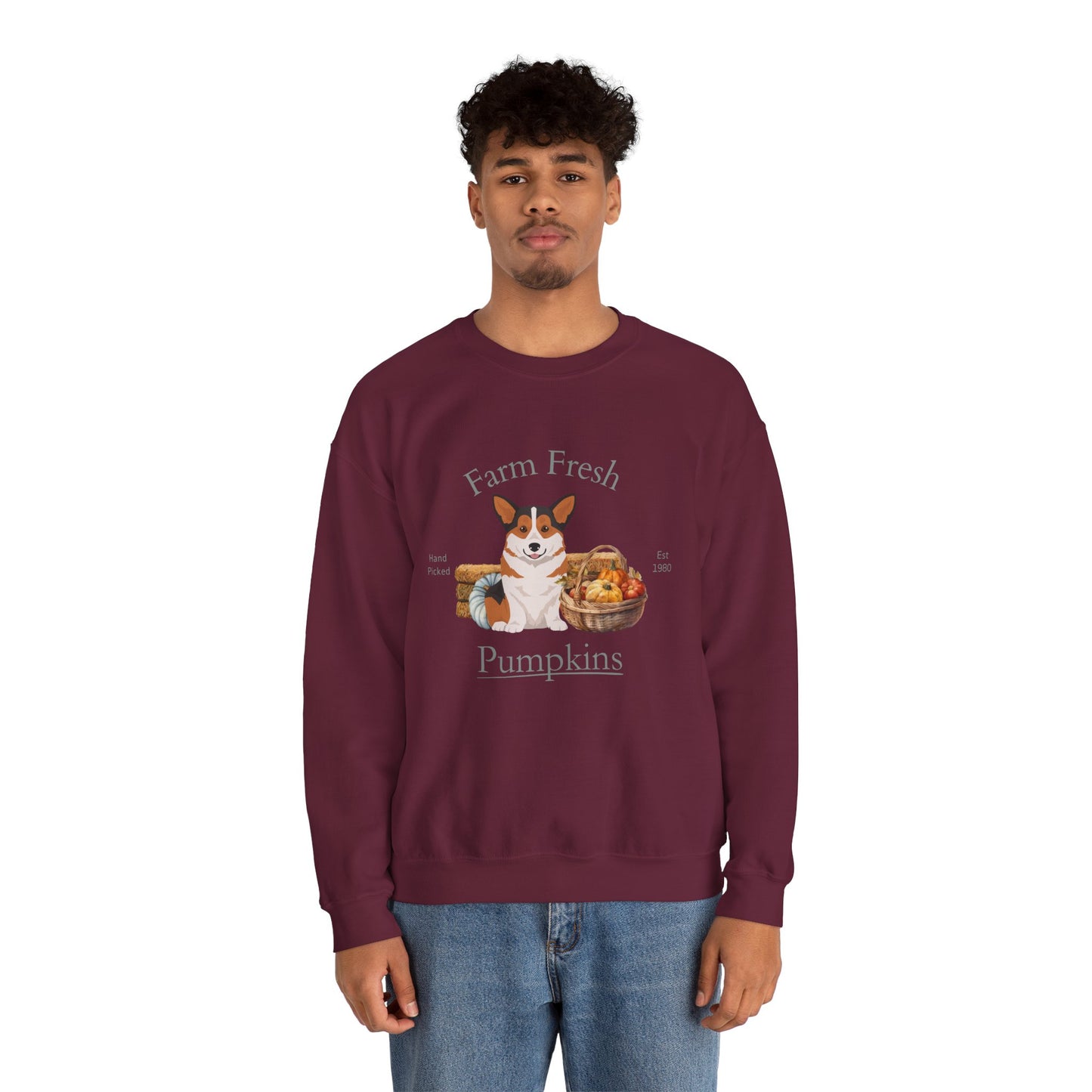 Pembroke Welsh Corgi Dog Fall Halloween Unisex Heavy Blend Crewneck Sweatshirt