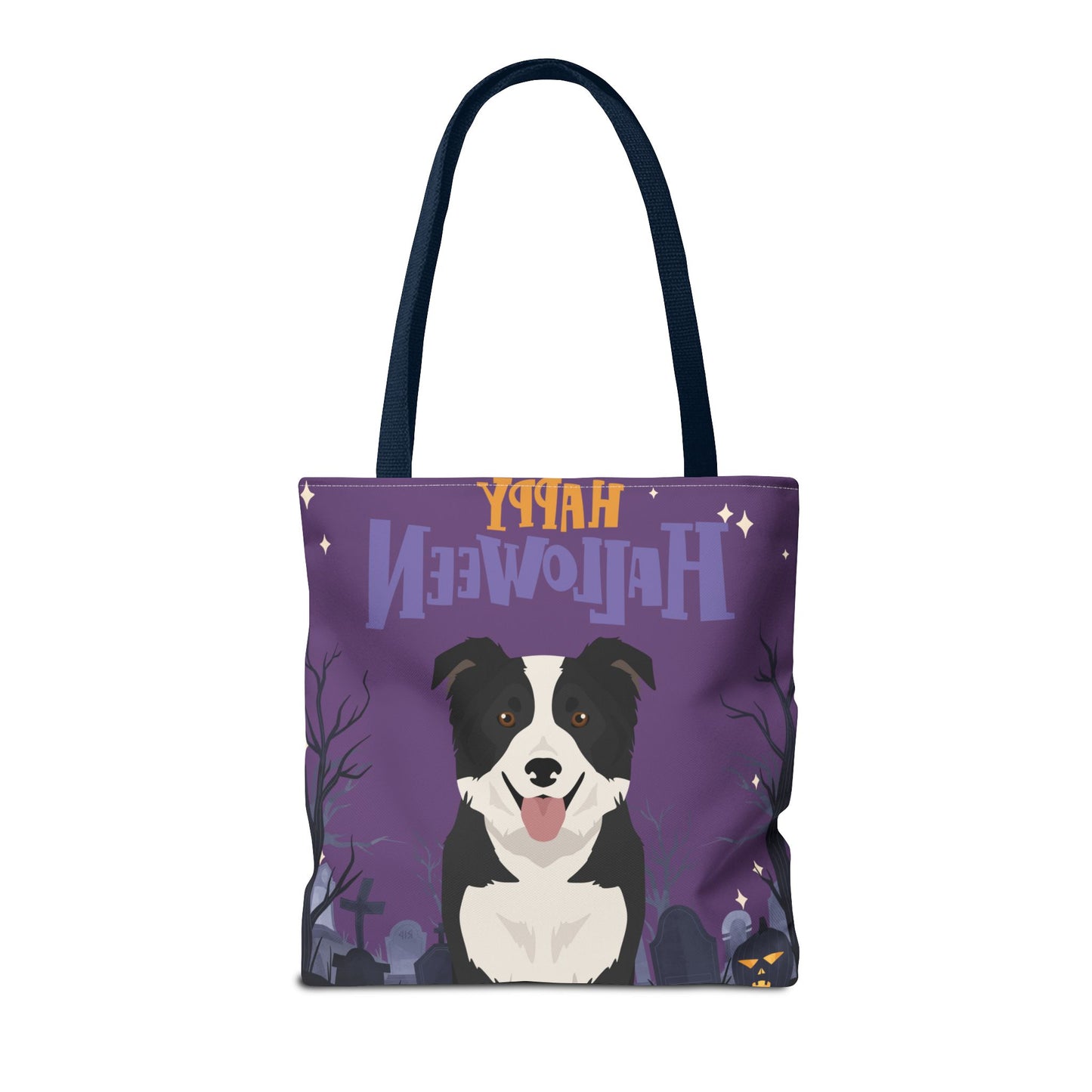 Border Collie Dog Happy Halloween Tote Bag 16x16