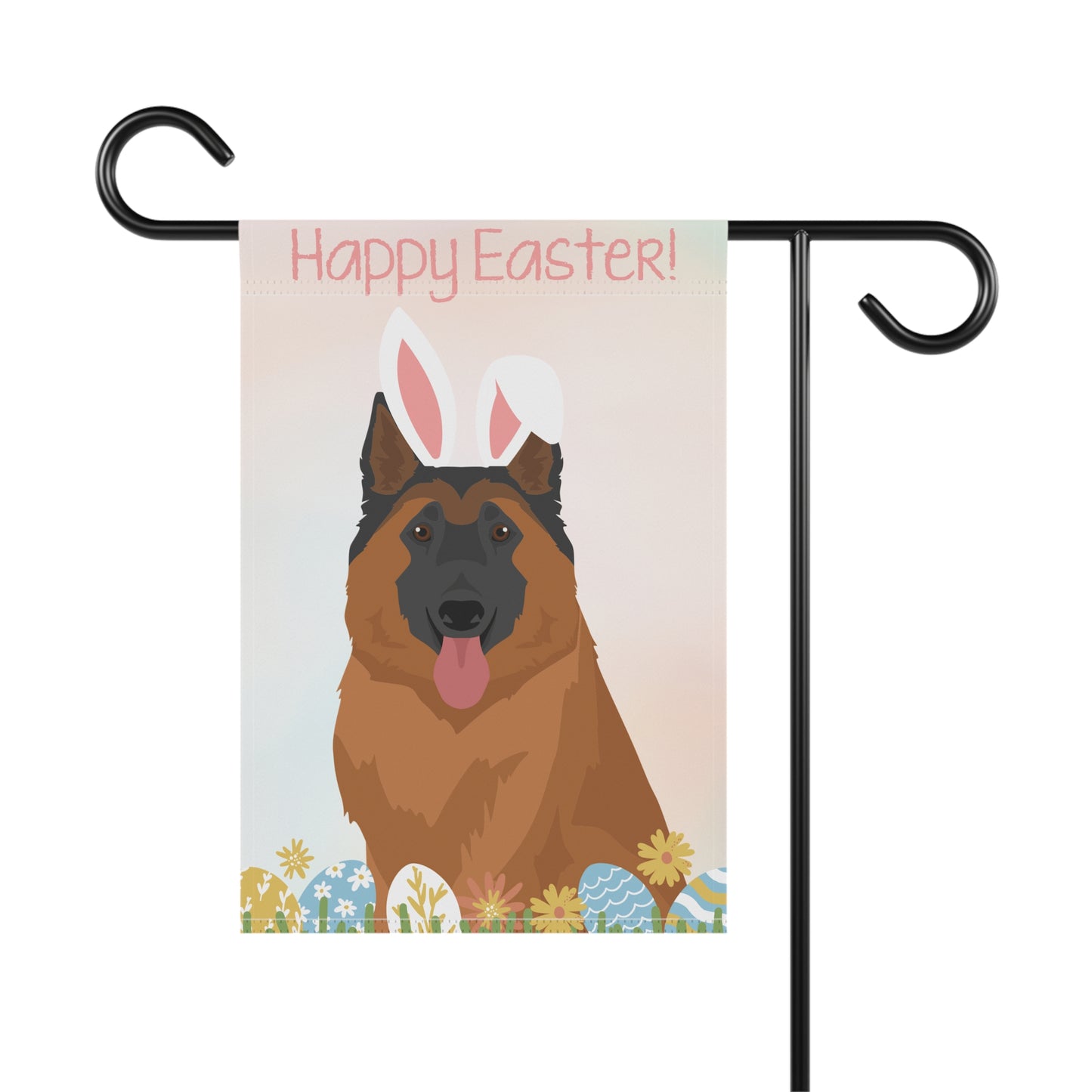 Belgian Tervuren Dog Happy Easter Garden Flag