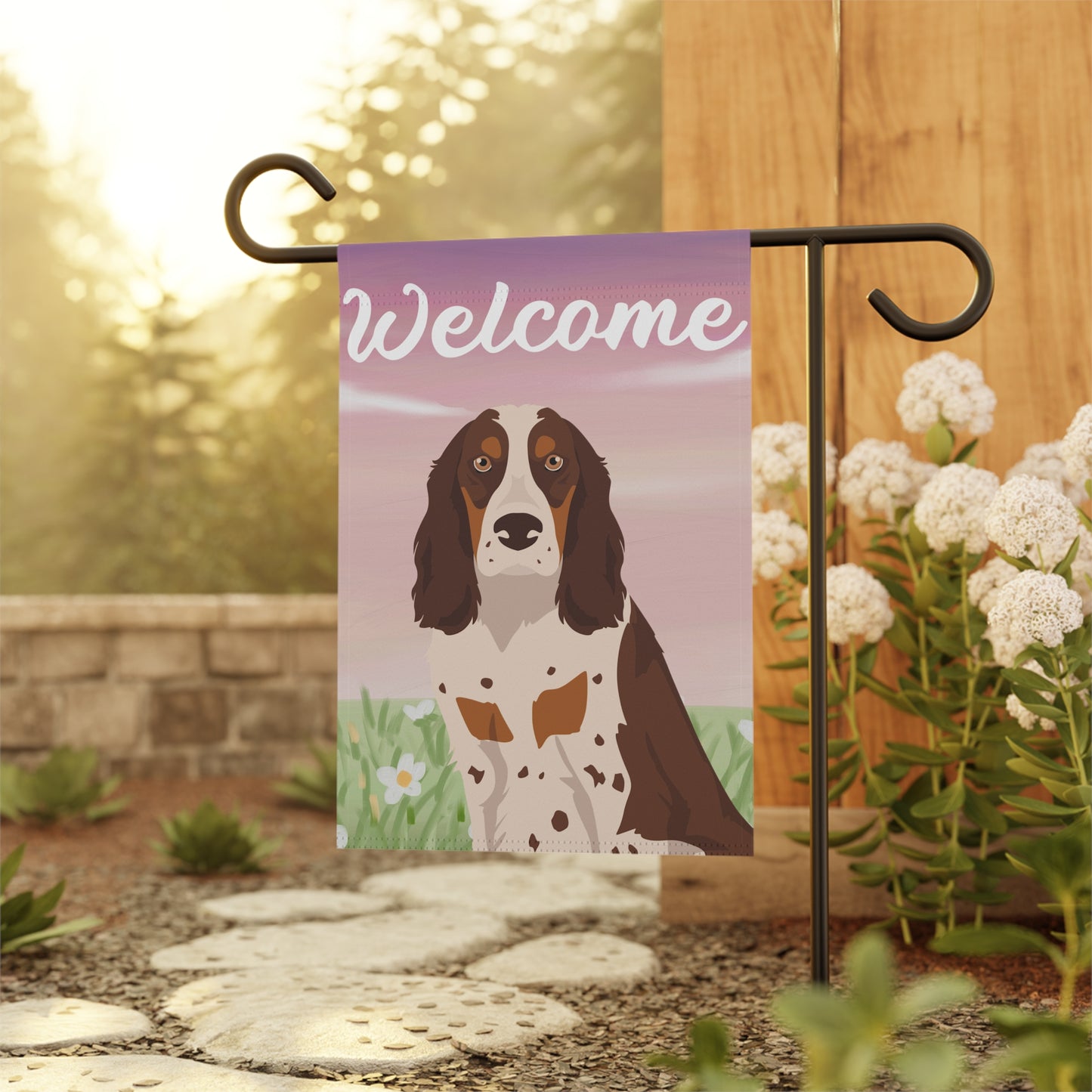 Russian Spaniel Dog Welcome Garden Flag