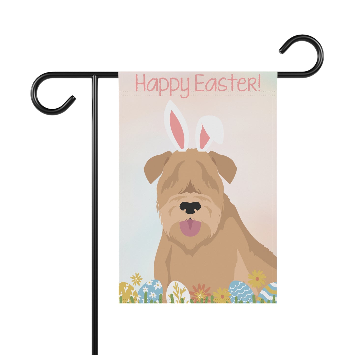 Soft Coated Wheaten Terrier Dog Happy Easter Garden Flag
