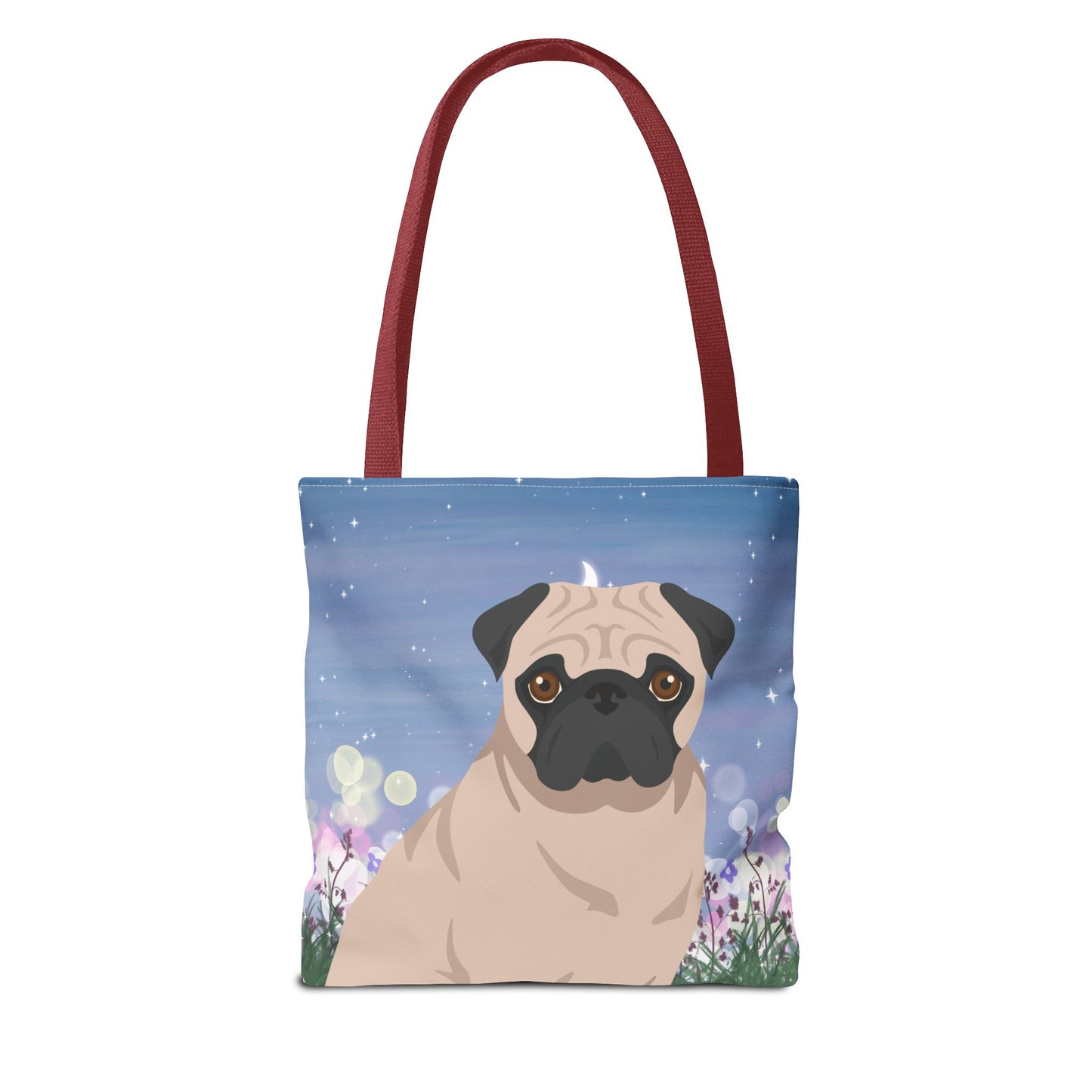 Pug Dog Tote Bag 13x13