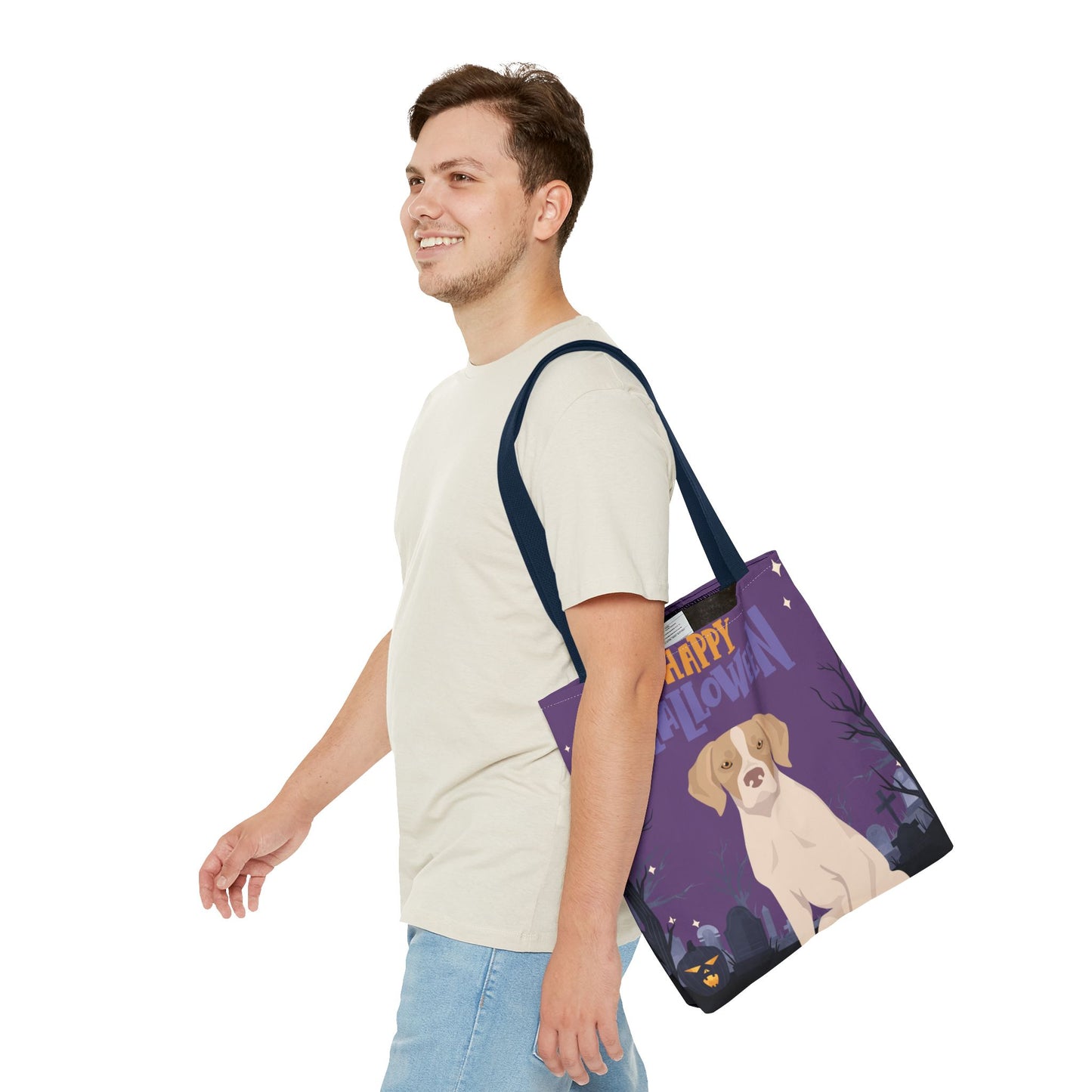 Pointer Dog Happy Halloween Tote Bag 16x16