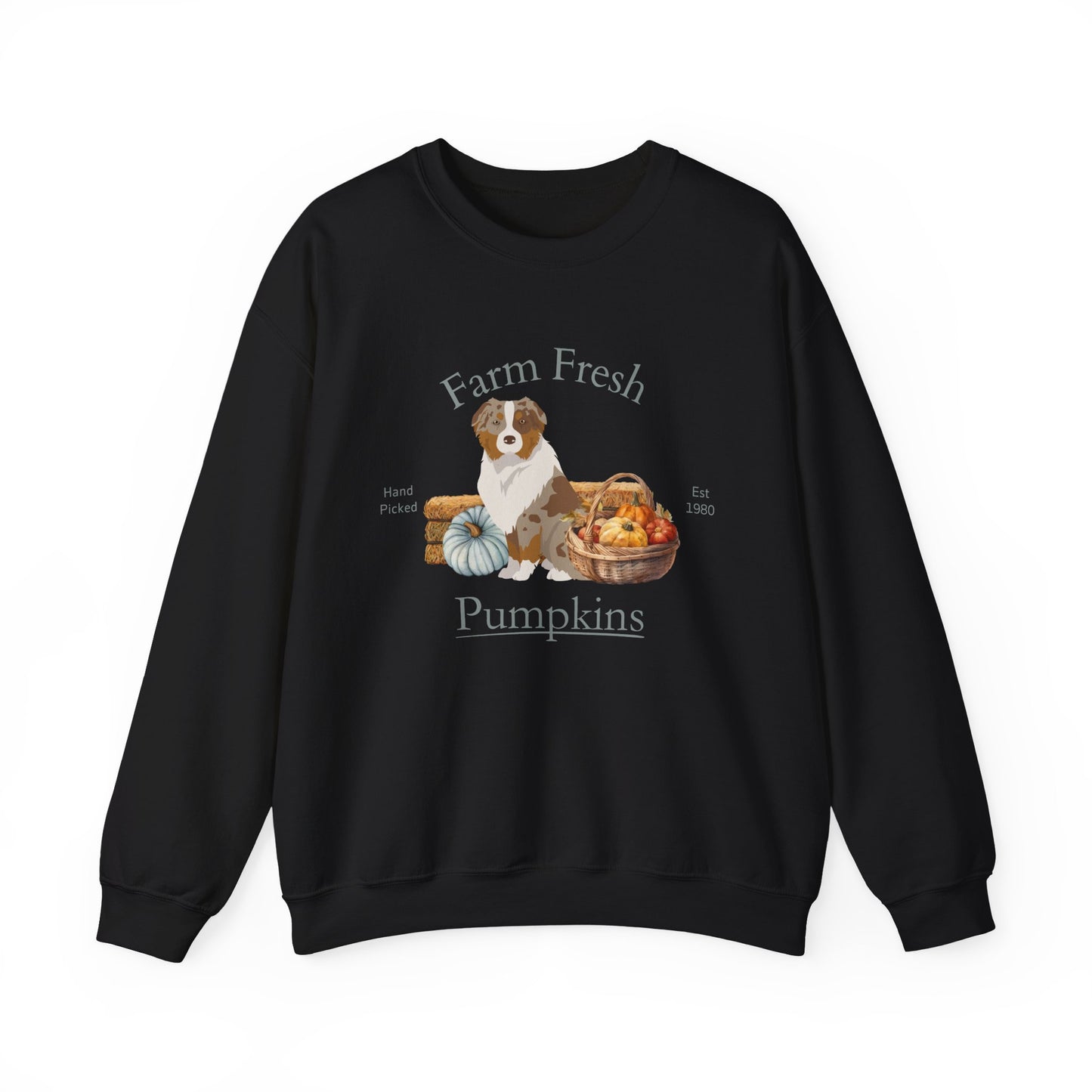 Australian Shepherd Dog Fall Farm Fresh Unisex Heavy Blend Crewneck Sweatshirt