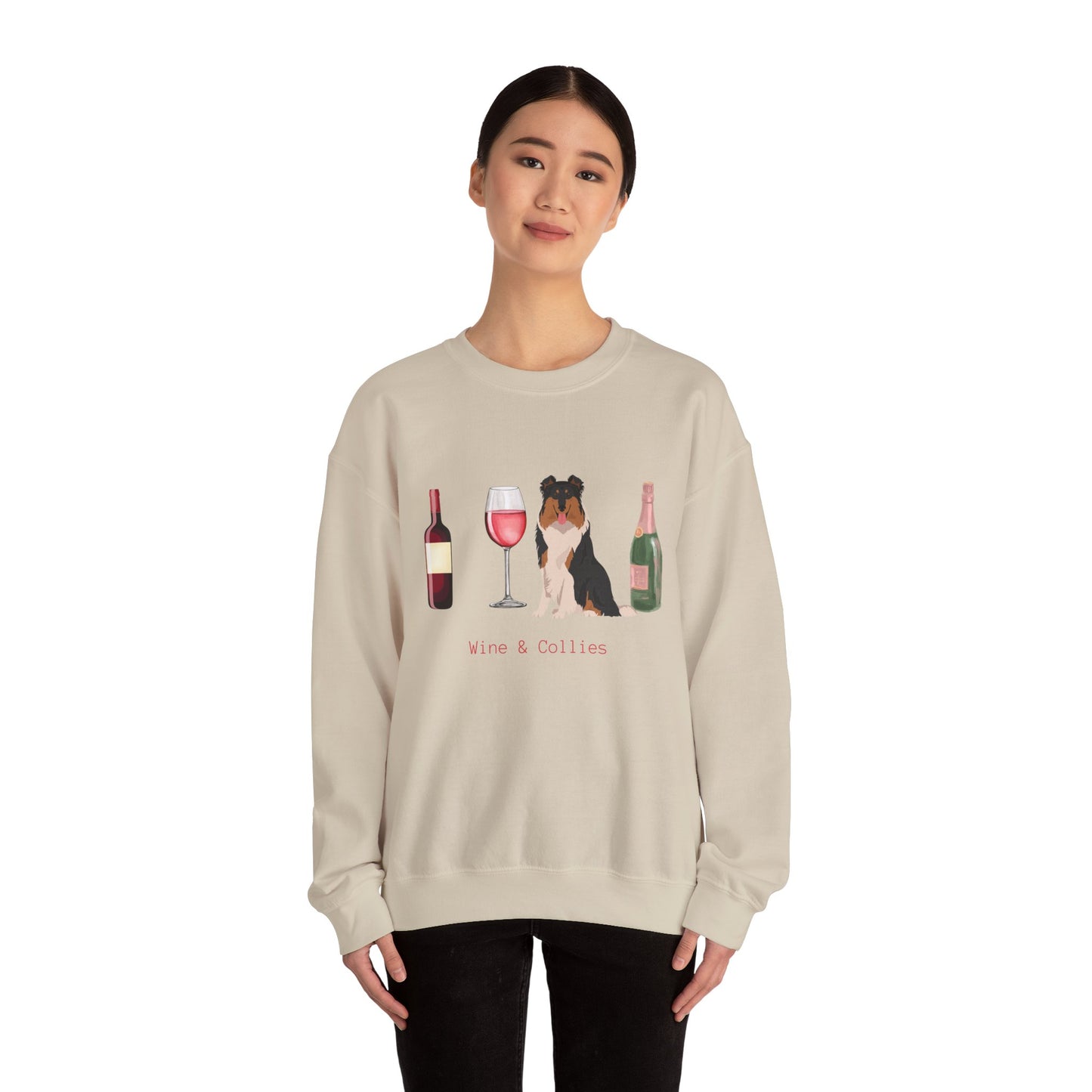 Copy of Collie Dog Wine Unisex Heavy Blend Crewneck Sweatshirt