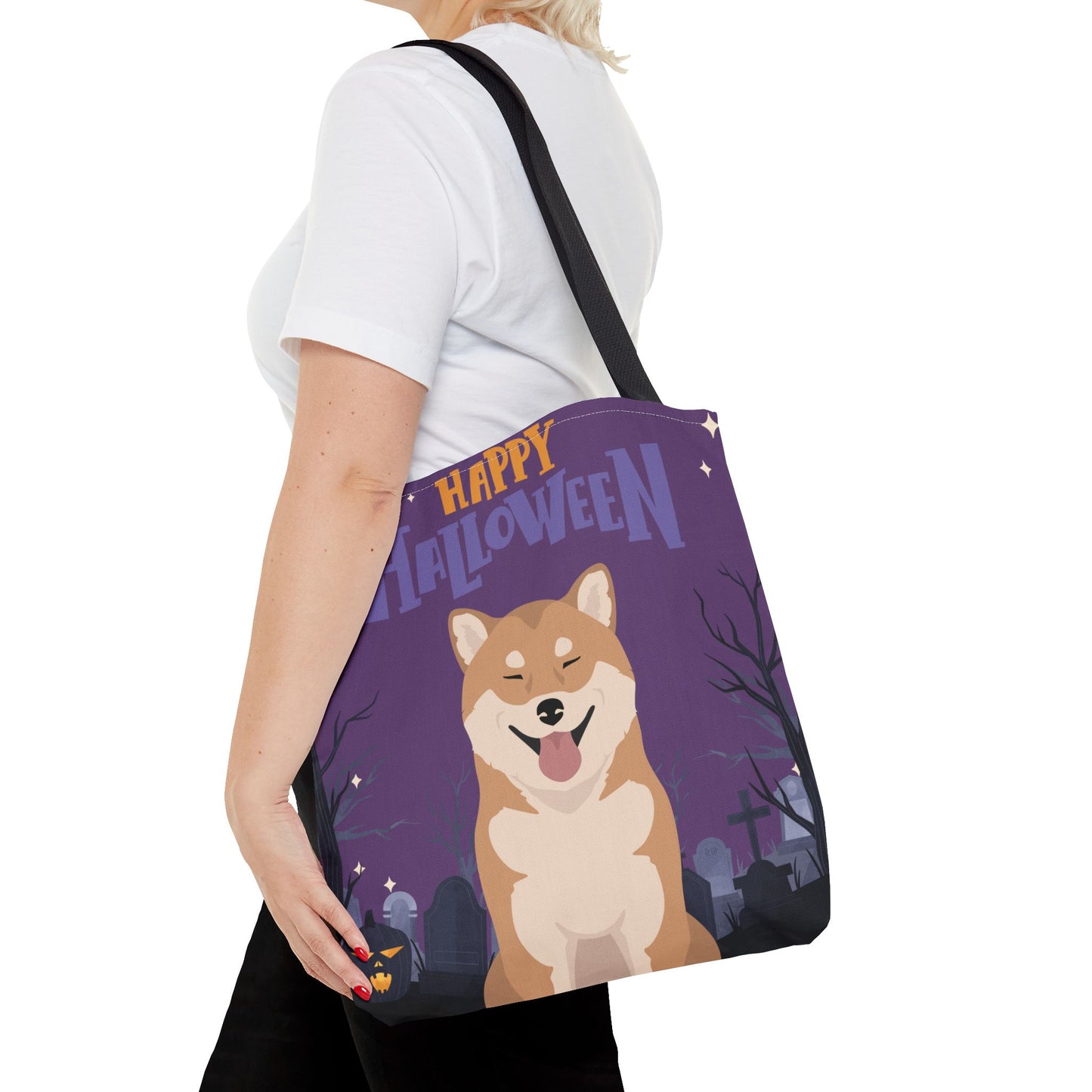 Shiba Inu Dog Happy Halloween Tote Bag 16x16