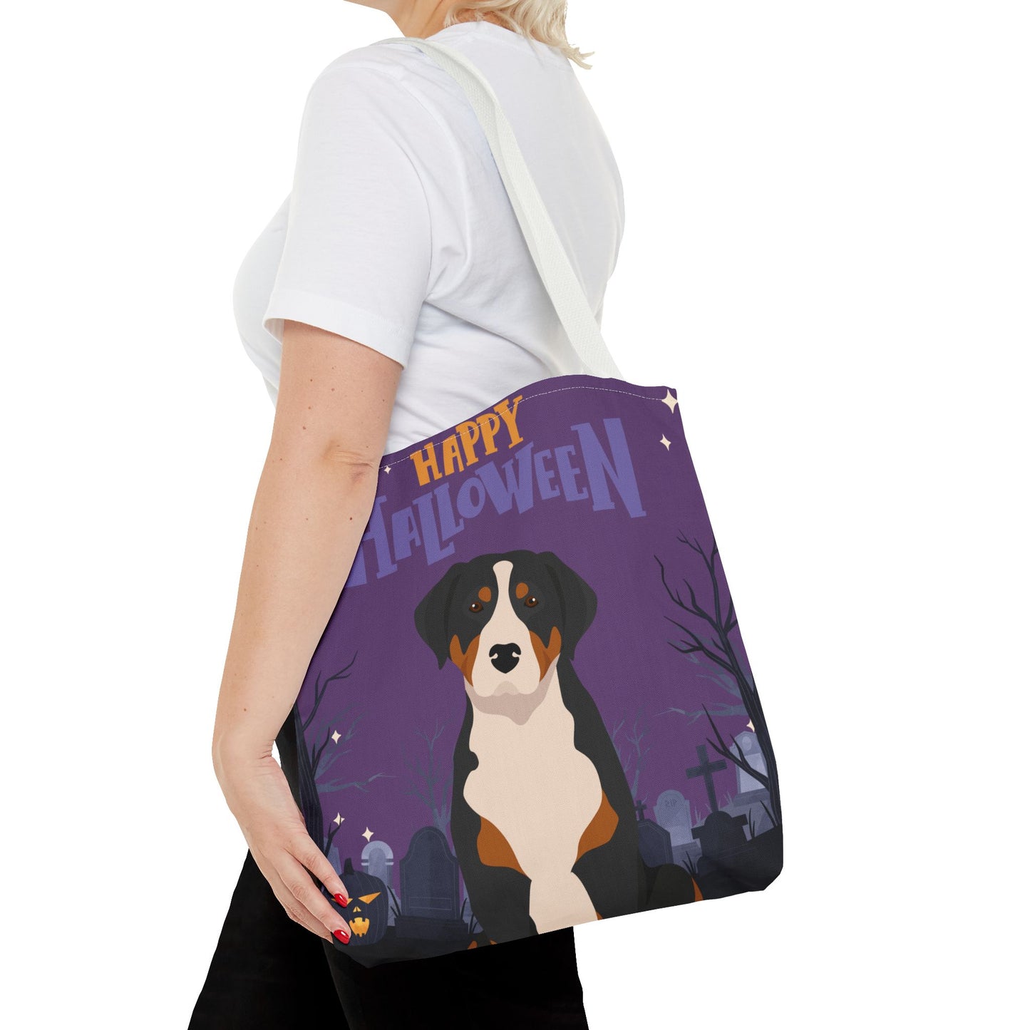 Greater Swiss Mountain Dog Dog Happy Halloween Tote Bag 16x16