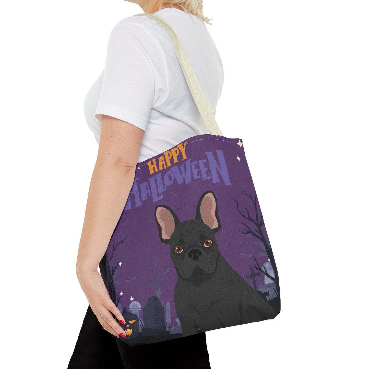 French Bulldog Dog Happy Halloween Tote Bag 16x16