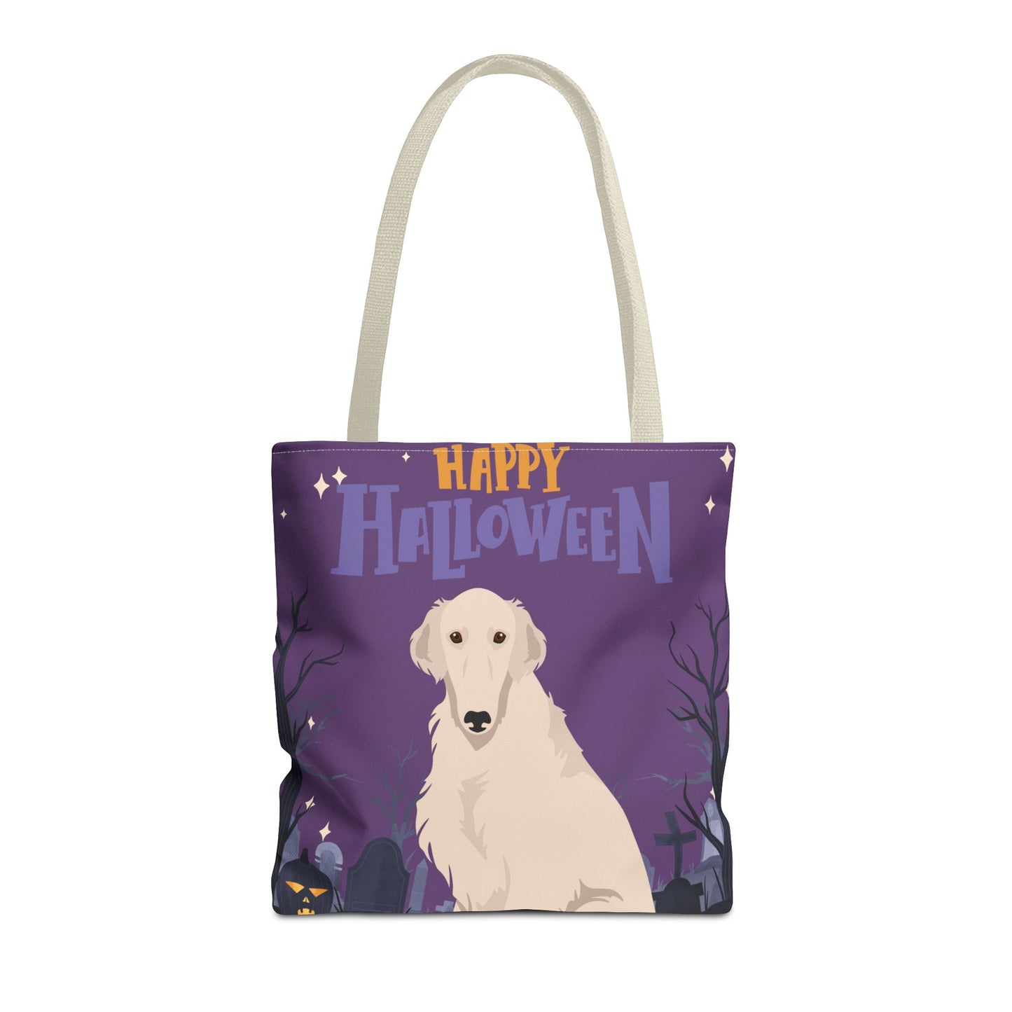 Borzoi Dog Happy Halloween Tote Bag 16x16
