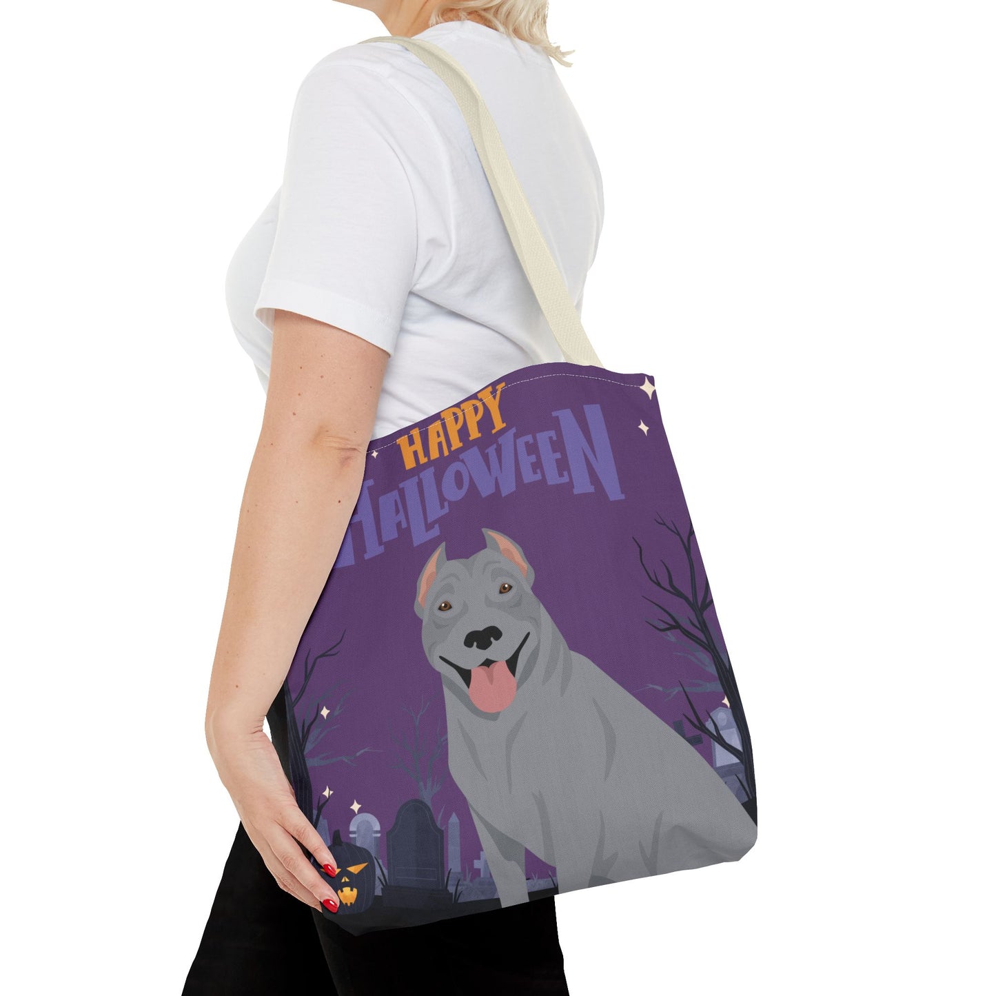 Pit Bull Dog Happy Halloween Tote Bag 16x16