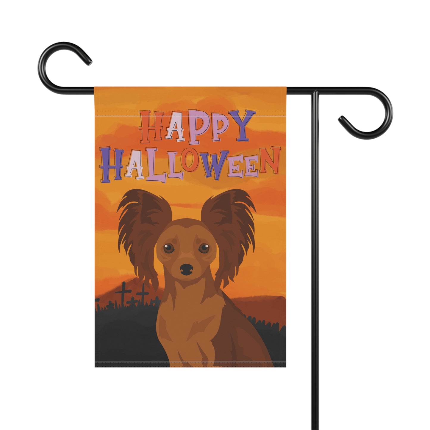 Russian Toy Terrier Dog Halloween Garden Flag