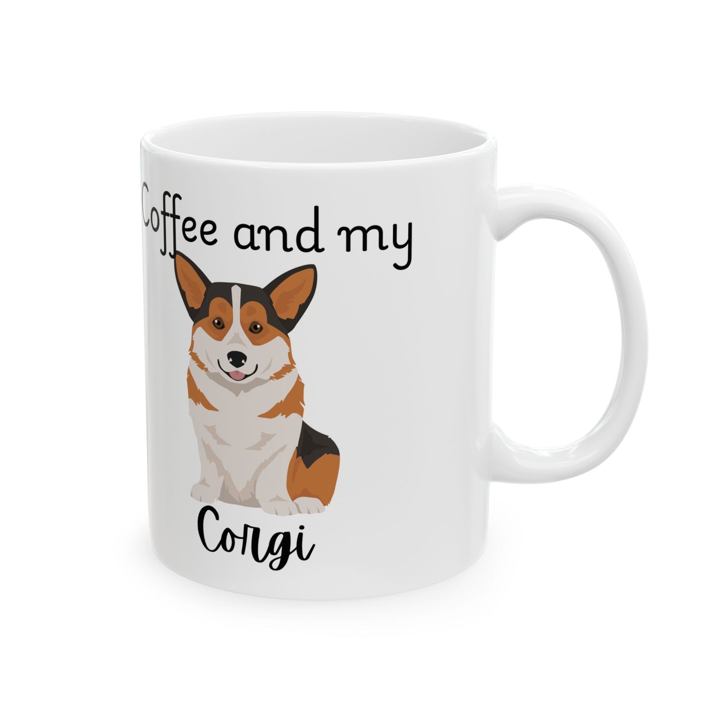 Coffee and My Corgi Ceramic Mug | Dog Lover Gift, Pet Owner Cup, Cute Mug for Dog Moms, Funny Mug for Coffee Lovers