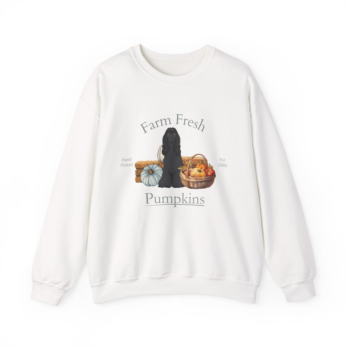 Afghan Hound Dog Fall Farm Fresh Unisex Heavy Blend Crewneck Sweatshirt