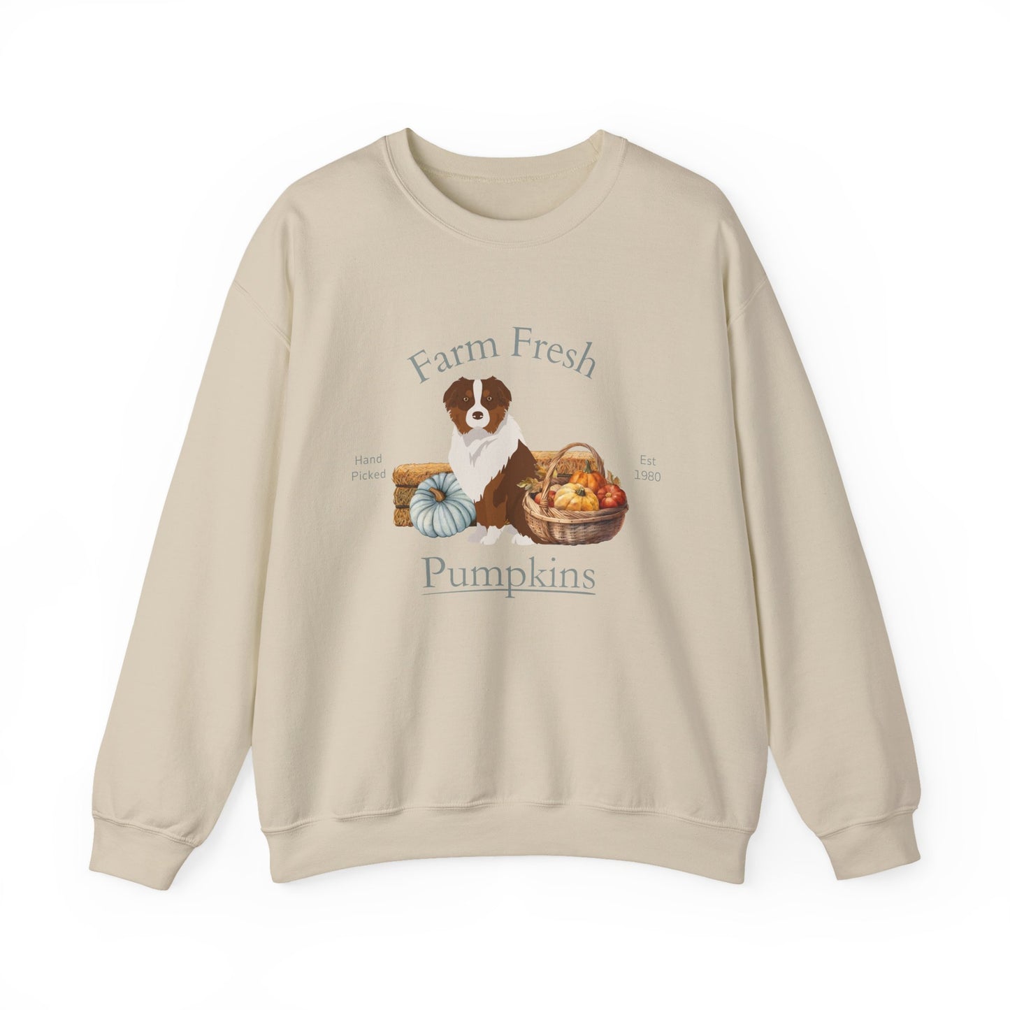 Australian Shepherd Dog Fall Farm Fresh Unisex Heavy Blend Crewneck Sweatshirt