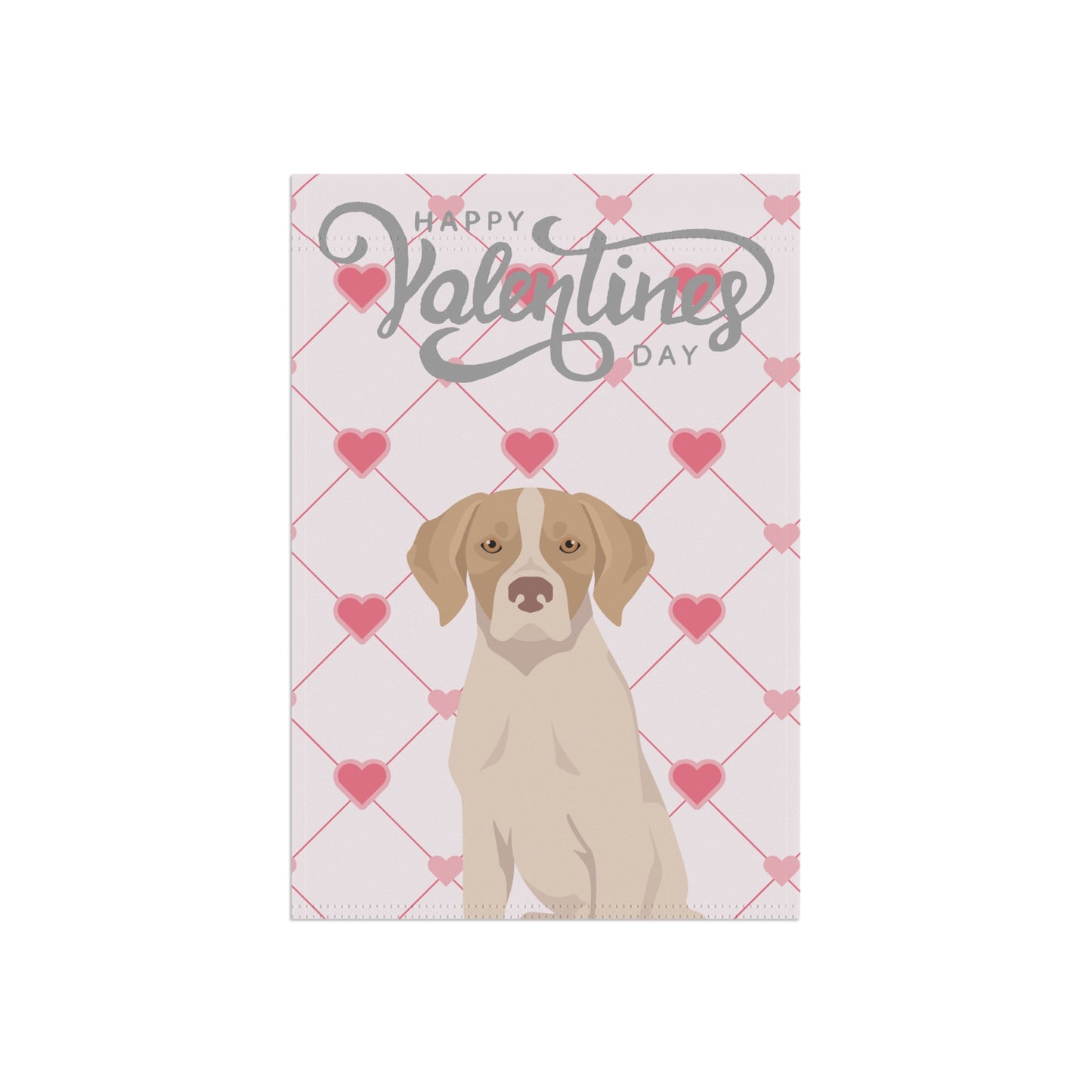 Pointer Dog Valentines Day Garden Flag