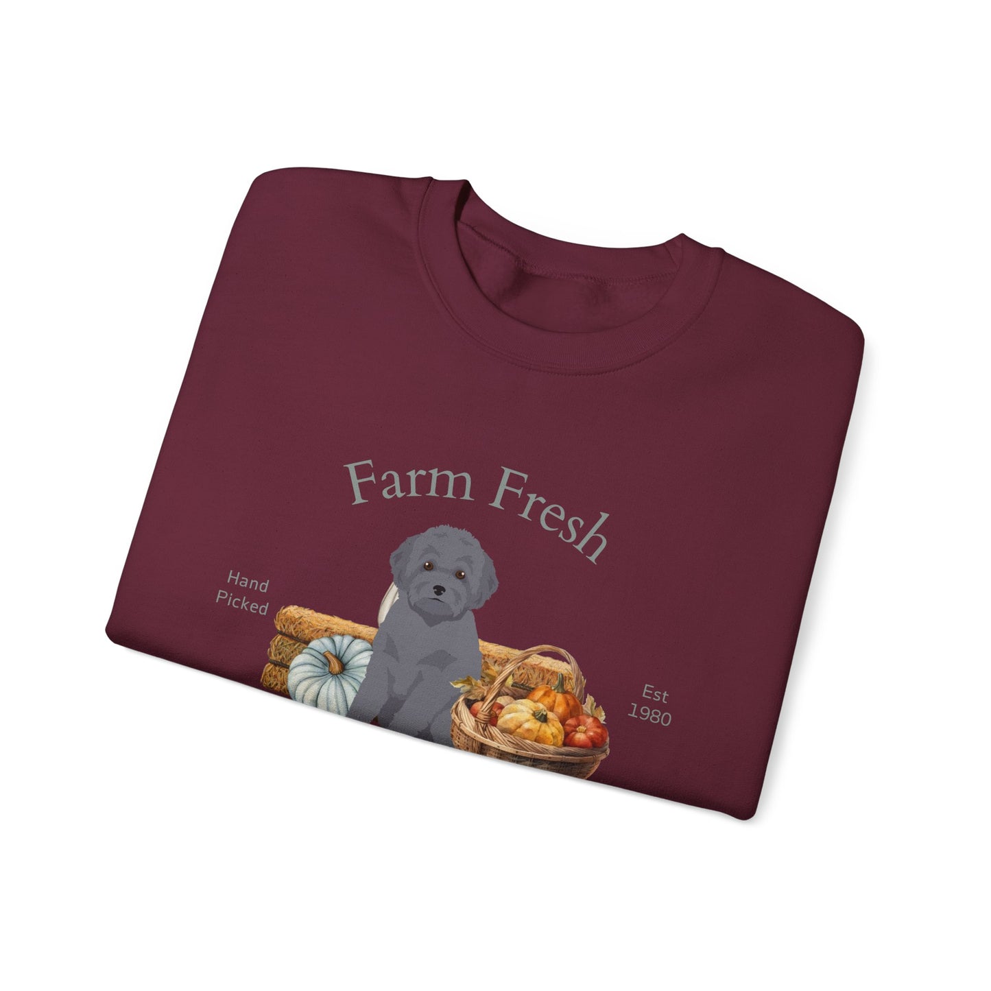 Toy Poodle Dog Fall Farm Fresh Unisex Heavy Blend Crewneck Sweatshirt