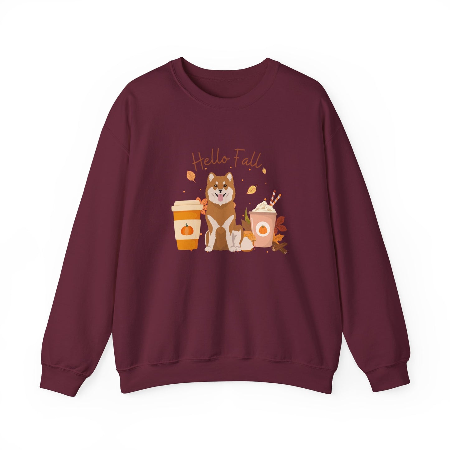 Finnish Lapphund Dog Fall Halloween Unisex Heavy Blend Crewneck Sweatshirt