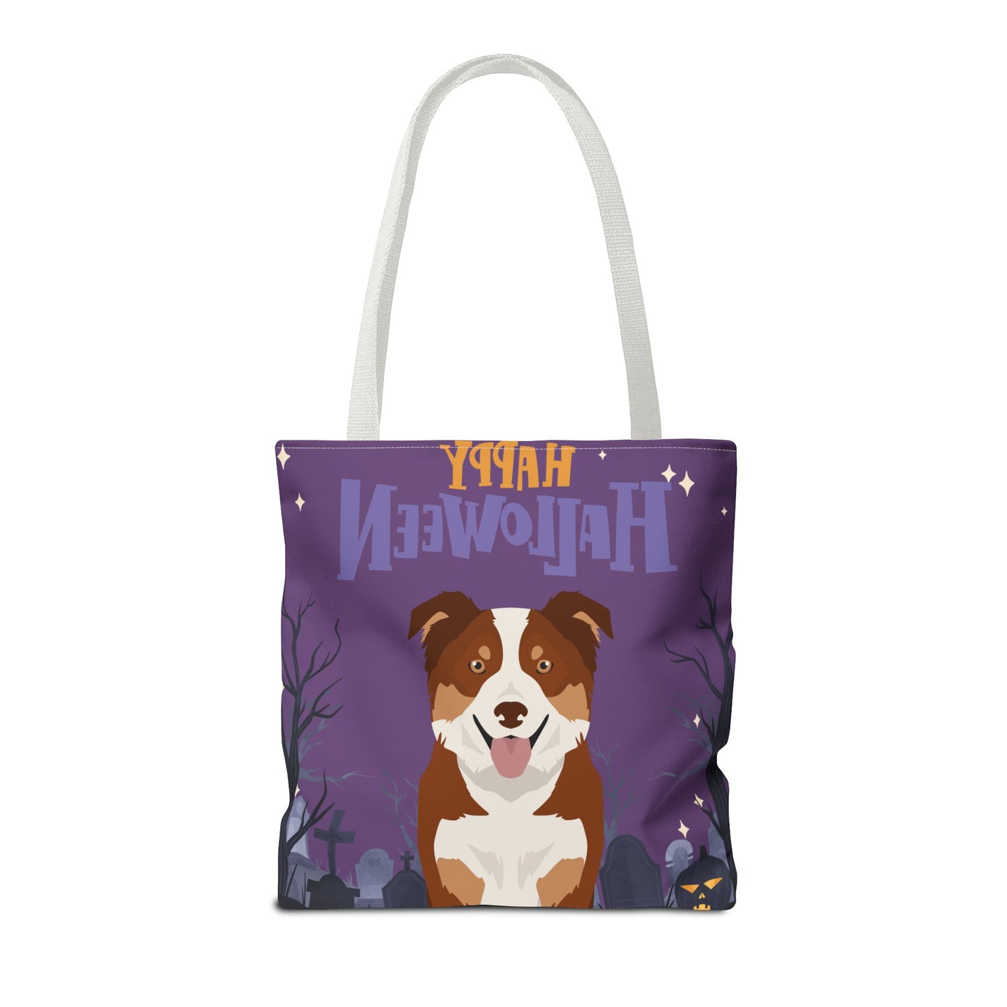 Border Collie Dog Happy Halloween Tote Bag 16x16