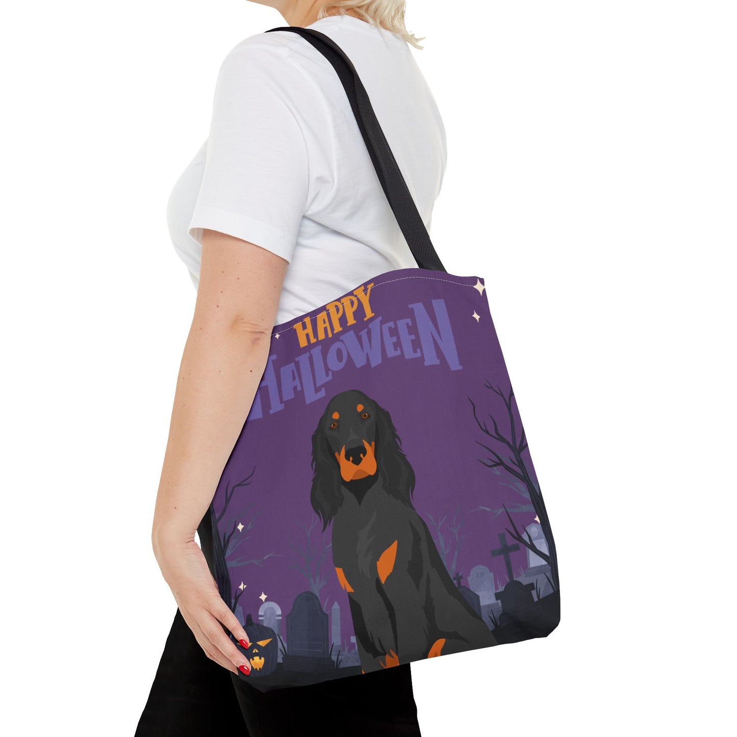 Gordon Setter Dog Happy Halloween Tote Bag 16x16