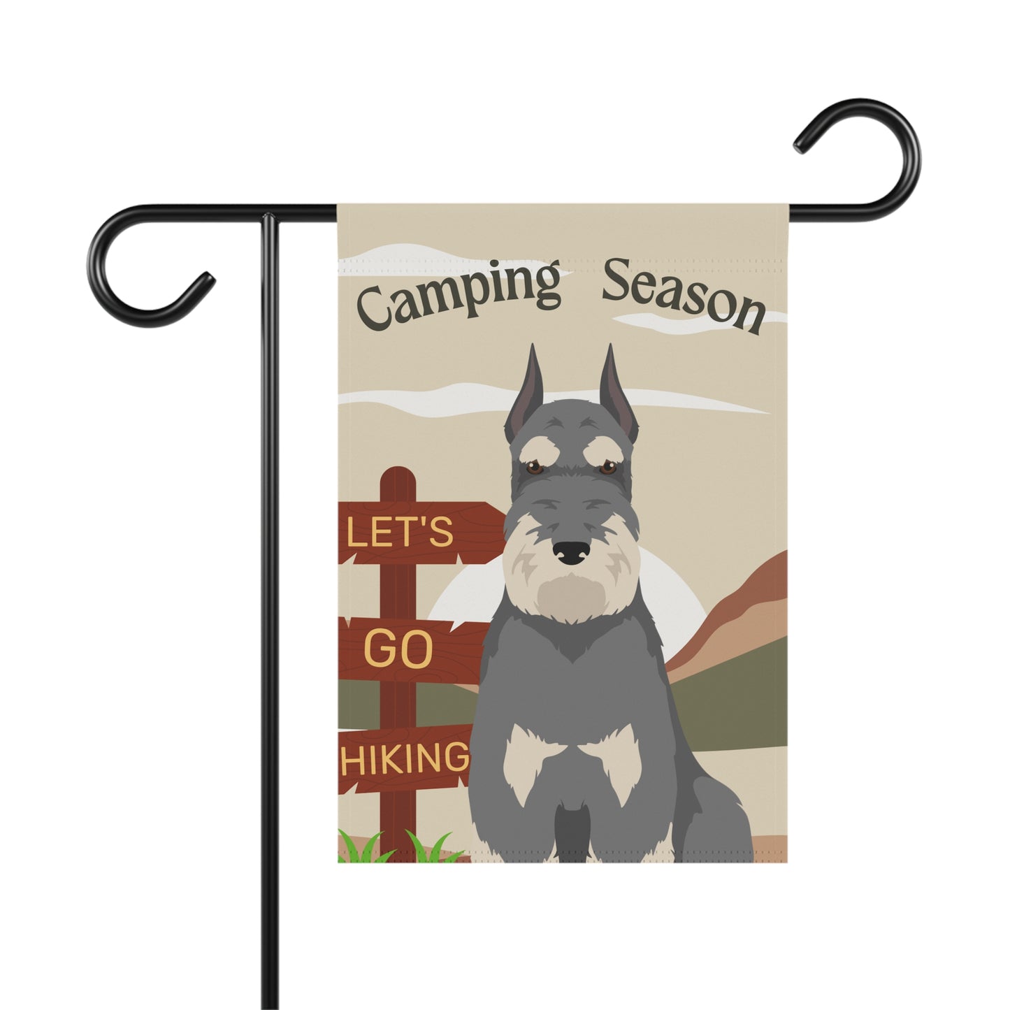 Schnauzer Dog Camping Garden Flag