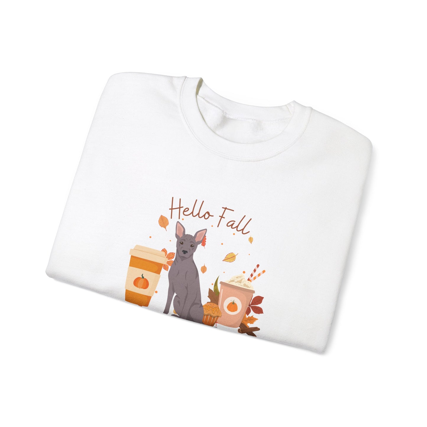 American Hairless Terrier Dog Fall Unisex Heavy Blend Crewneck Sweatshirt