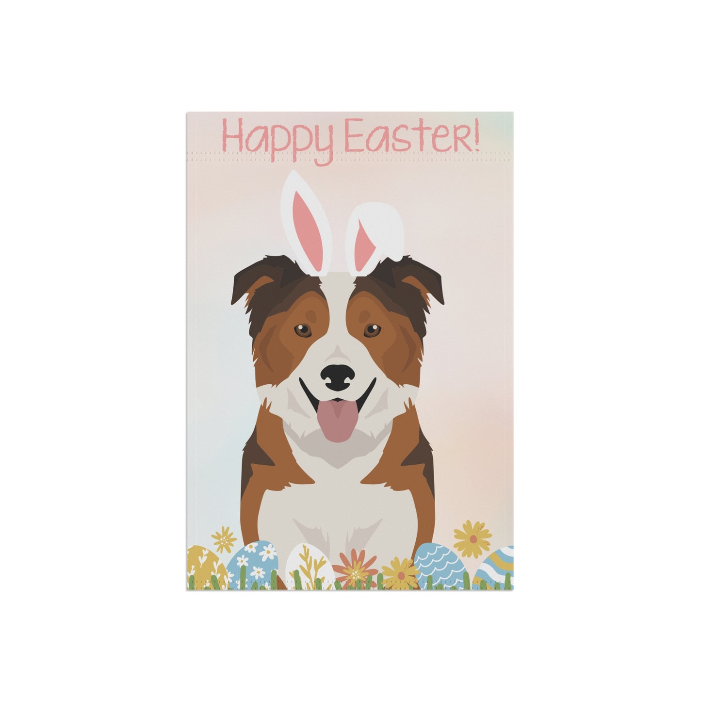 Border Collie Dog Happy Easter Garden Flag