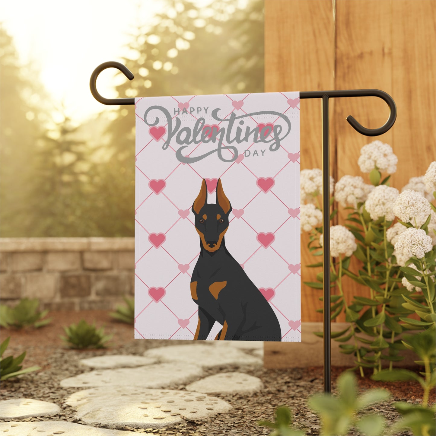 Manchester Terrier Dog Valentines Day Garden Flag
