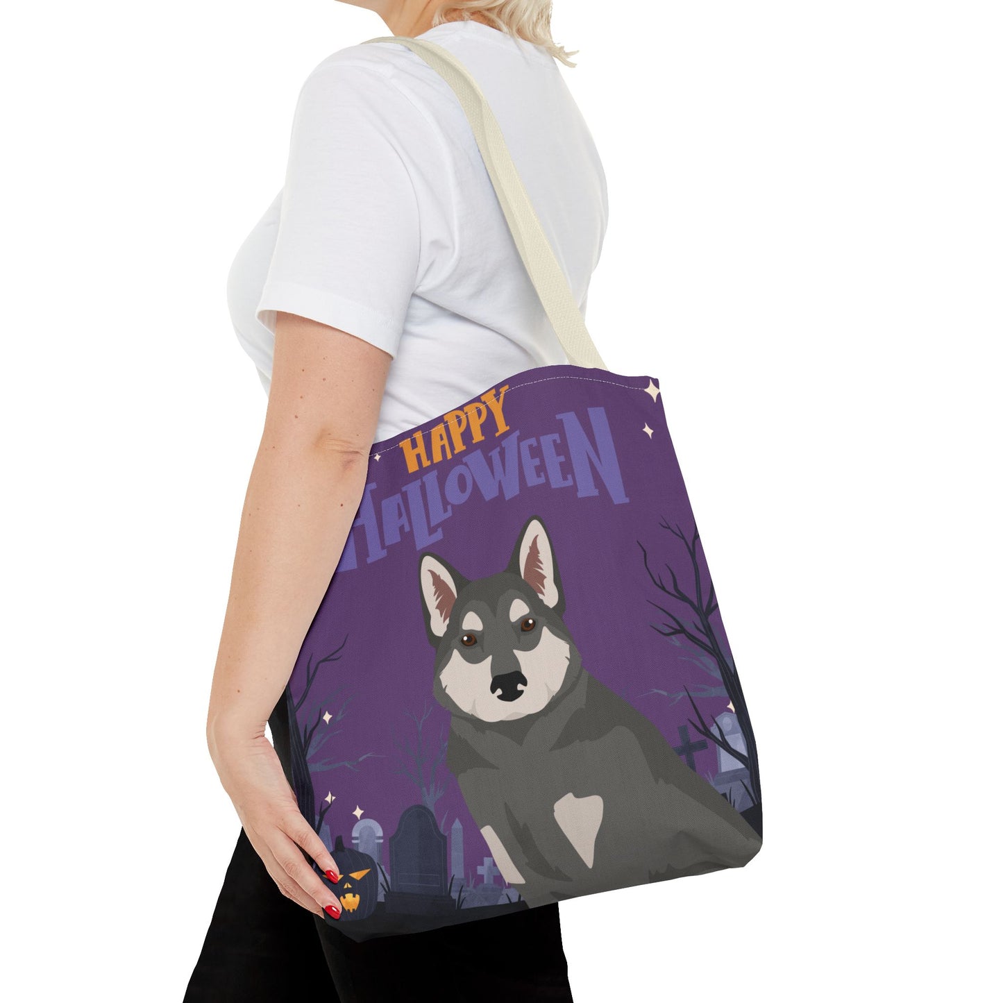 East Siberian Laika Dog Happy Halloween Tote Bag 16x16