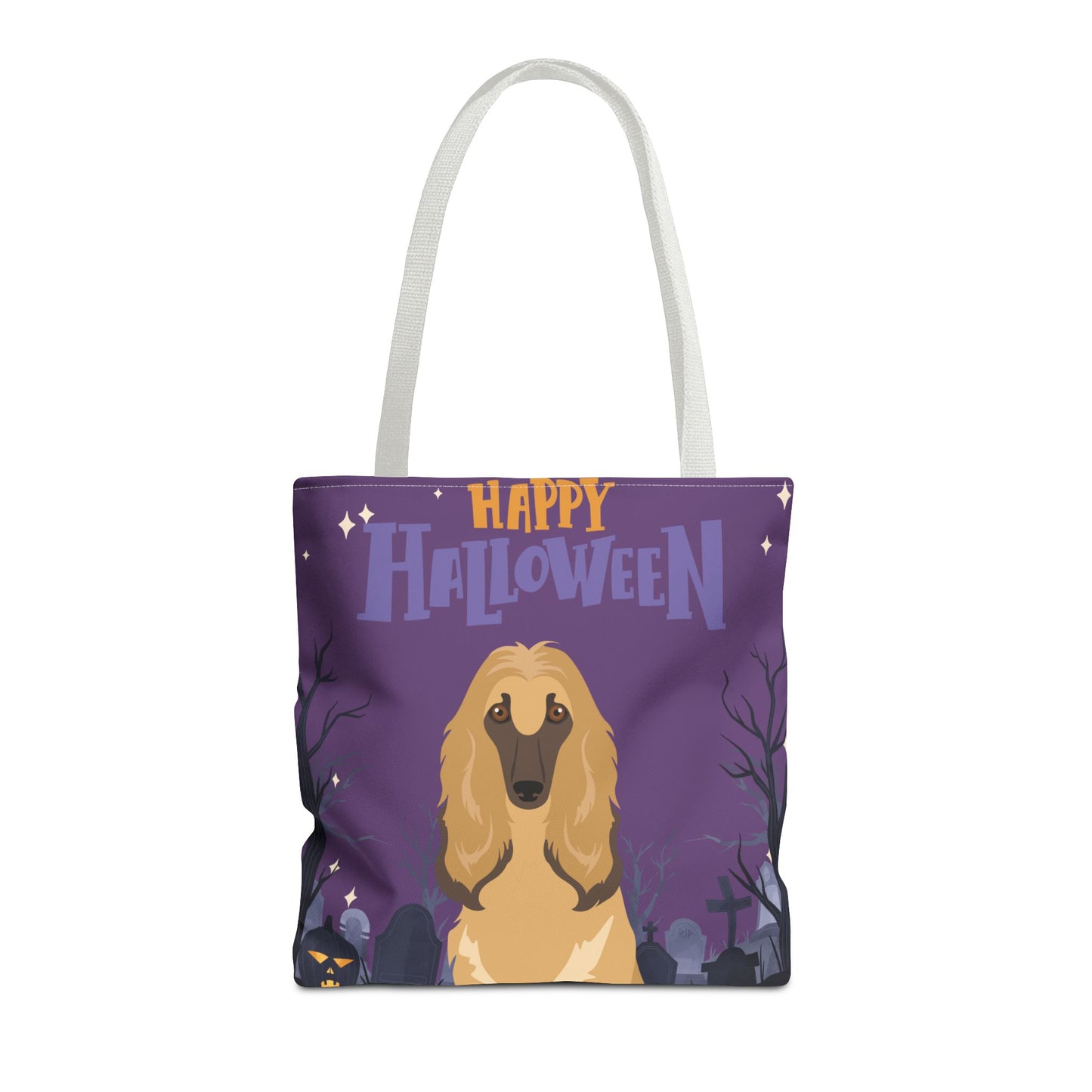 Afghan Hound Dog Happy Halloween Tote Bag 16x16
