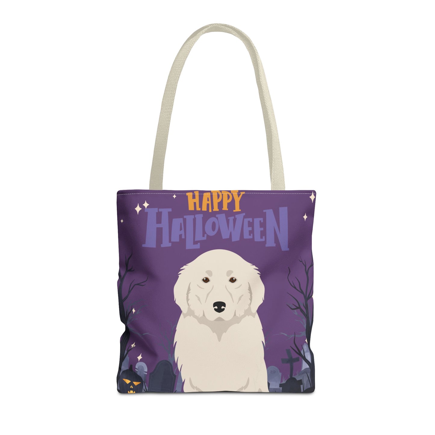 Great Pyrenees Dog Happy Halloween Tote Bag 16x16