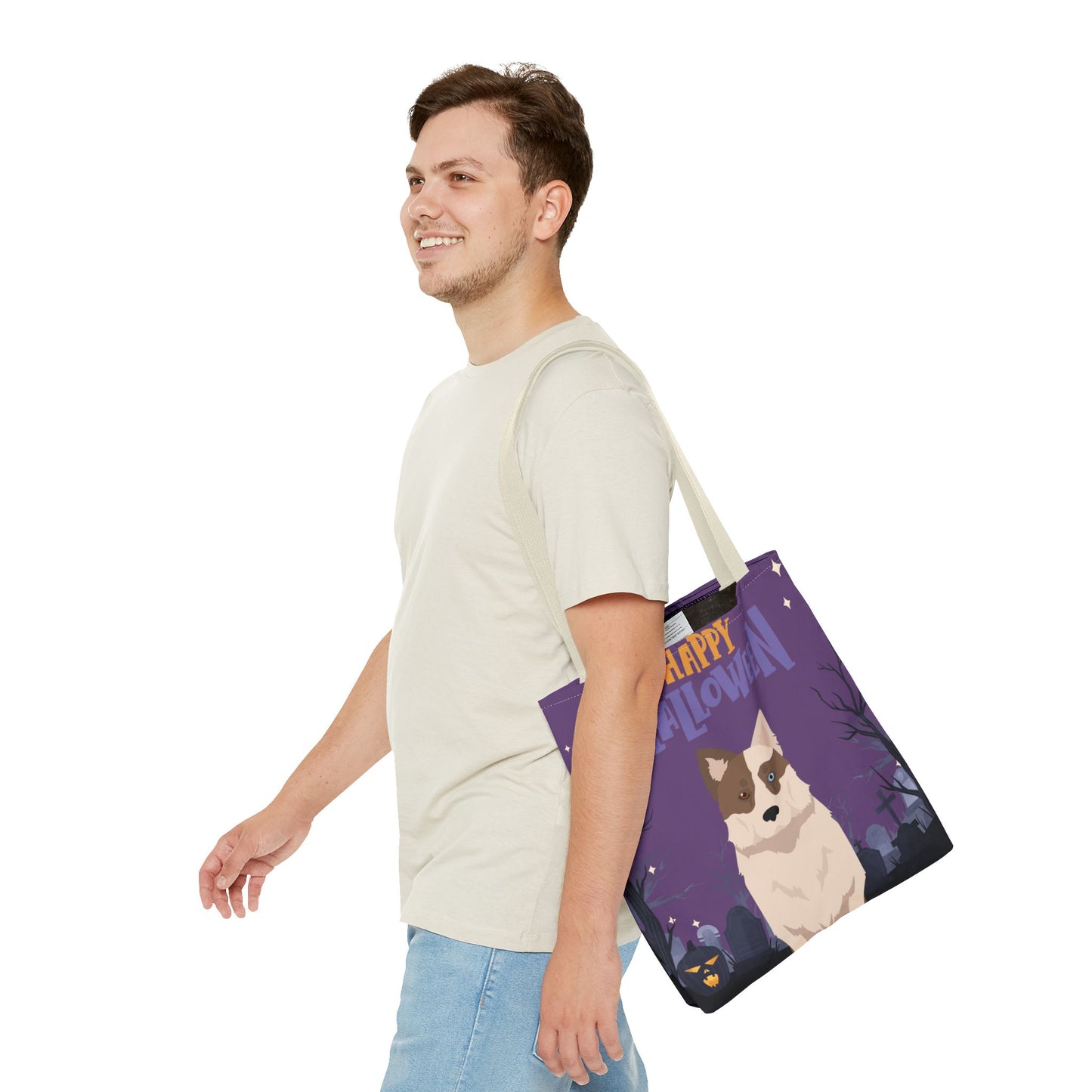 Yakutian Laika Dog Happy Halloween Tote Bag 16x16