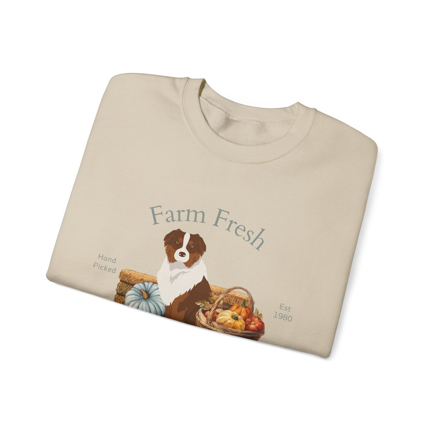 Australian Shepherd Dog Fall Farm Fresh Unisex Heavy Blend Crewneck Sweatshirt