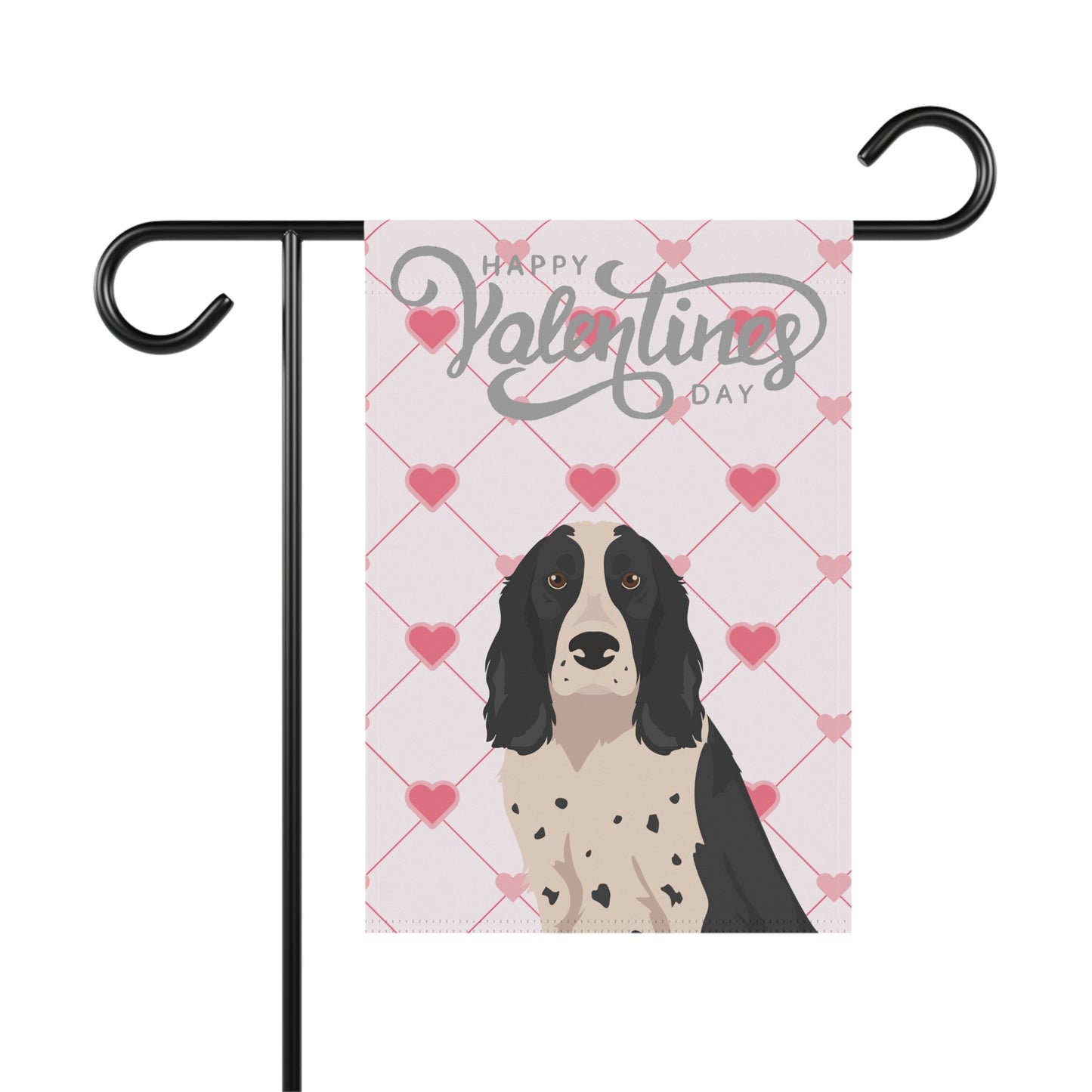 Russian Spaniel Dog Valentines Day Garden Flag