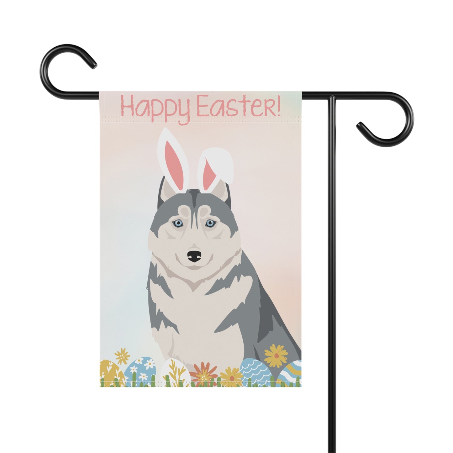 Siberian Husky Dog Happy Easter Garden Flag