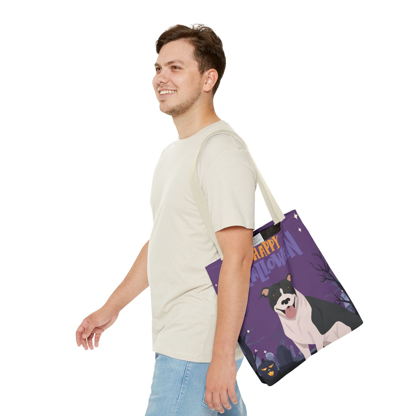 Pit Bull Dog Happy Halloween Tote Bag 16x16