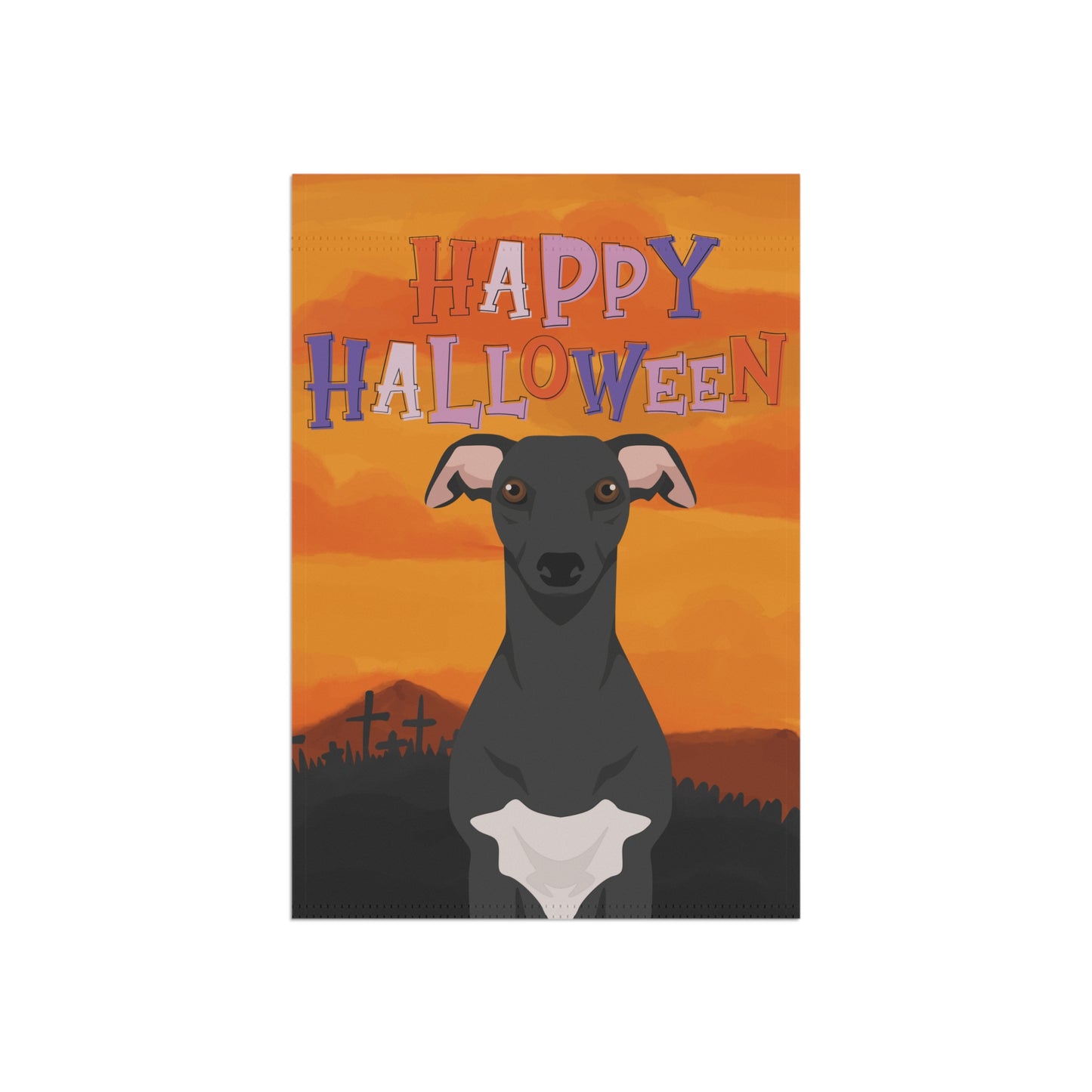 Whippet Dog Halloween Garden Flag