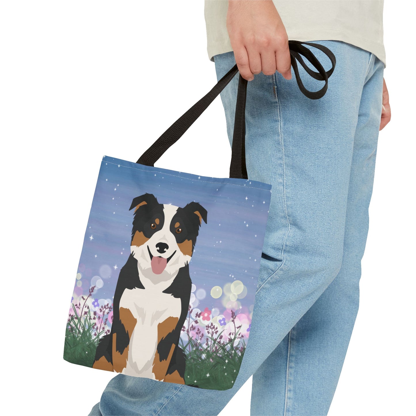 Border Collie Dog Tote Bag 13x13