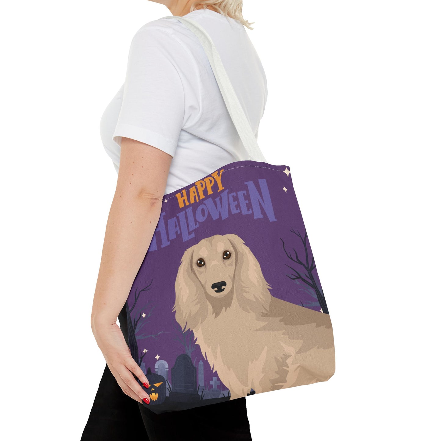 Dachshund Dog Happy Halloween Tote Bag 16x16