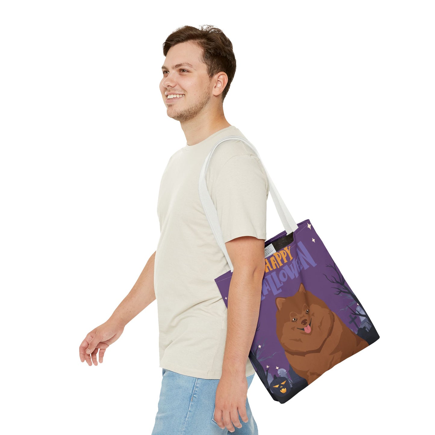 Pomeranian Dog Happy Halloween Tote Bag 16x16